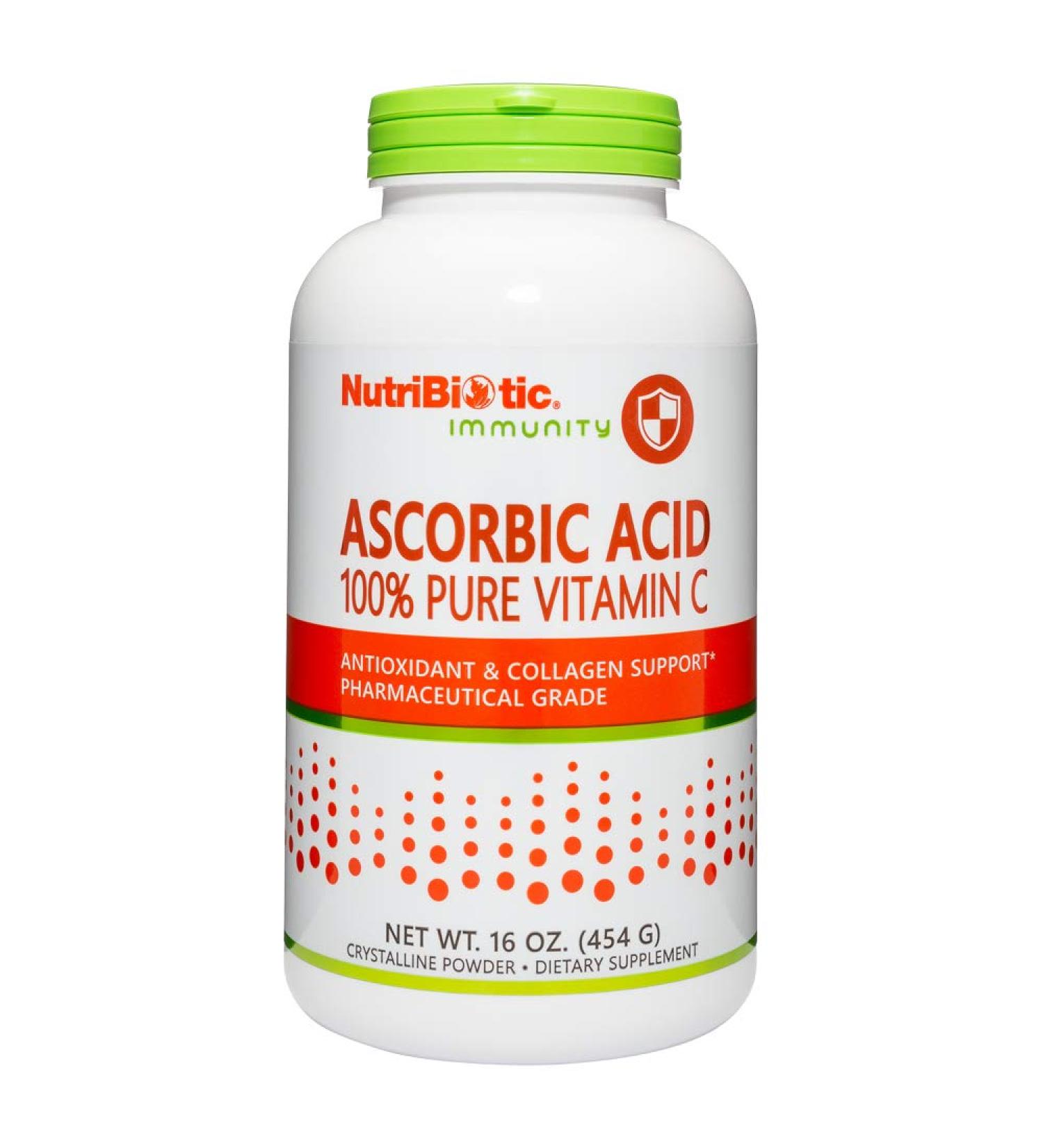 NutriBiotic 100% Pure Vitamin C - Ascorbic Acid 16 oz | Strengthen Immunity - Buy Online on GoSupps.com