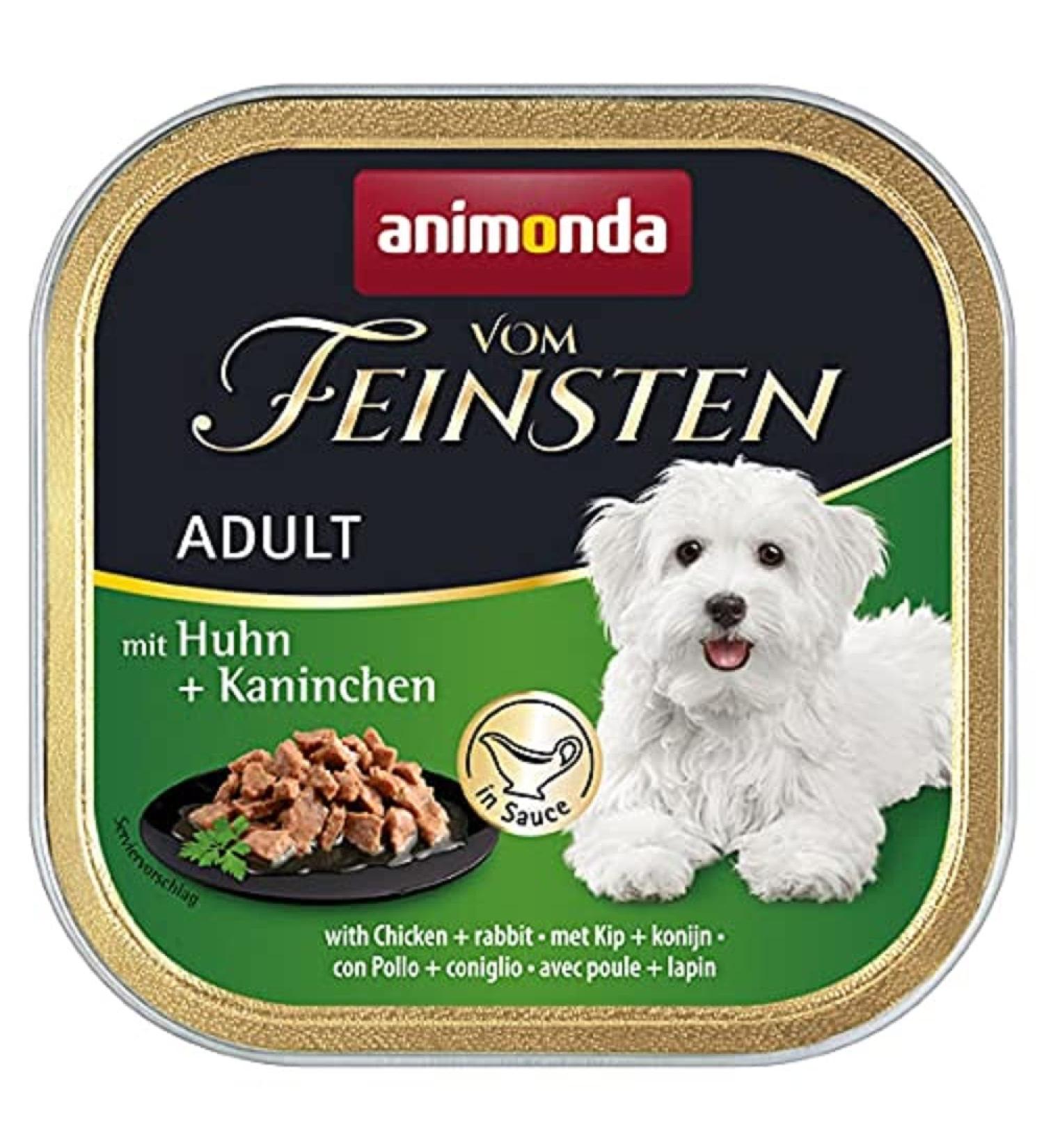 Animonda of the finest adult dog food wet food for adult dogs with chicken + rabbits in sauce 22 x 150 g chicken + rabbits in sauce 150 g (22 pack)