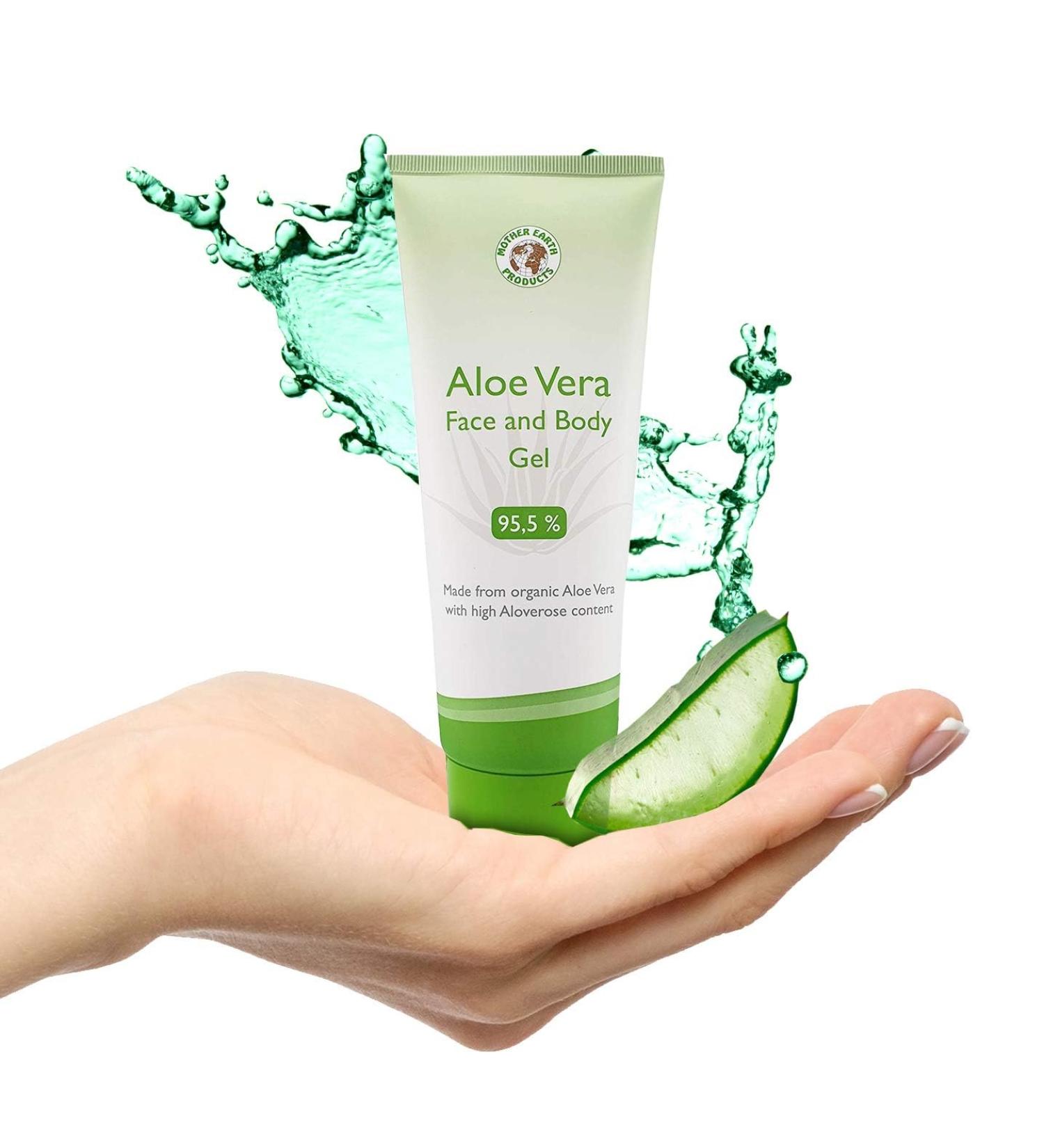 Aloe Vera Face & Body Gel 200ml - 100% Pure Gel for Skin Hair & Scalp Care After Sun & Shave Perfume-Free - Buy Online on GoSupps.com
