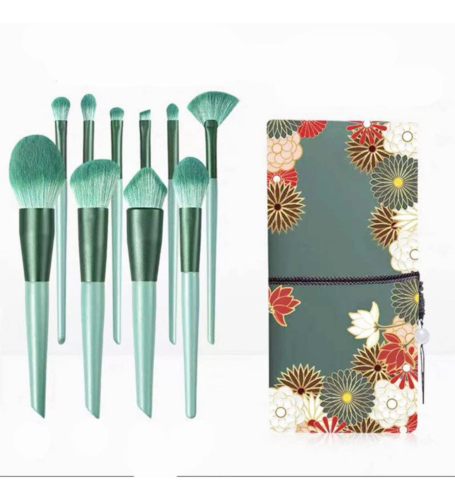10-Piece Makeup Brush Set - Eyeshadow Blush Foundation Tools - Portable Beauty Essentials for Flawless Application - Buy Online on GoSupps.com