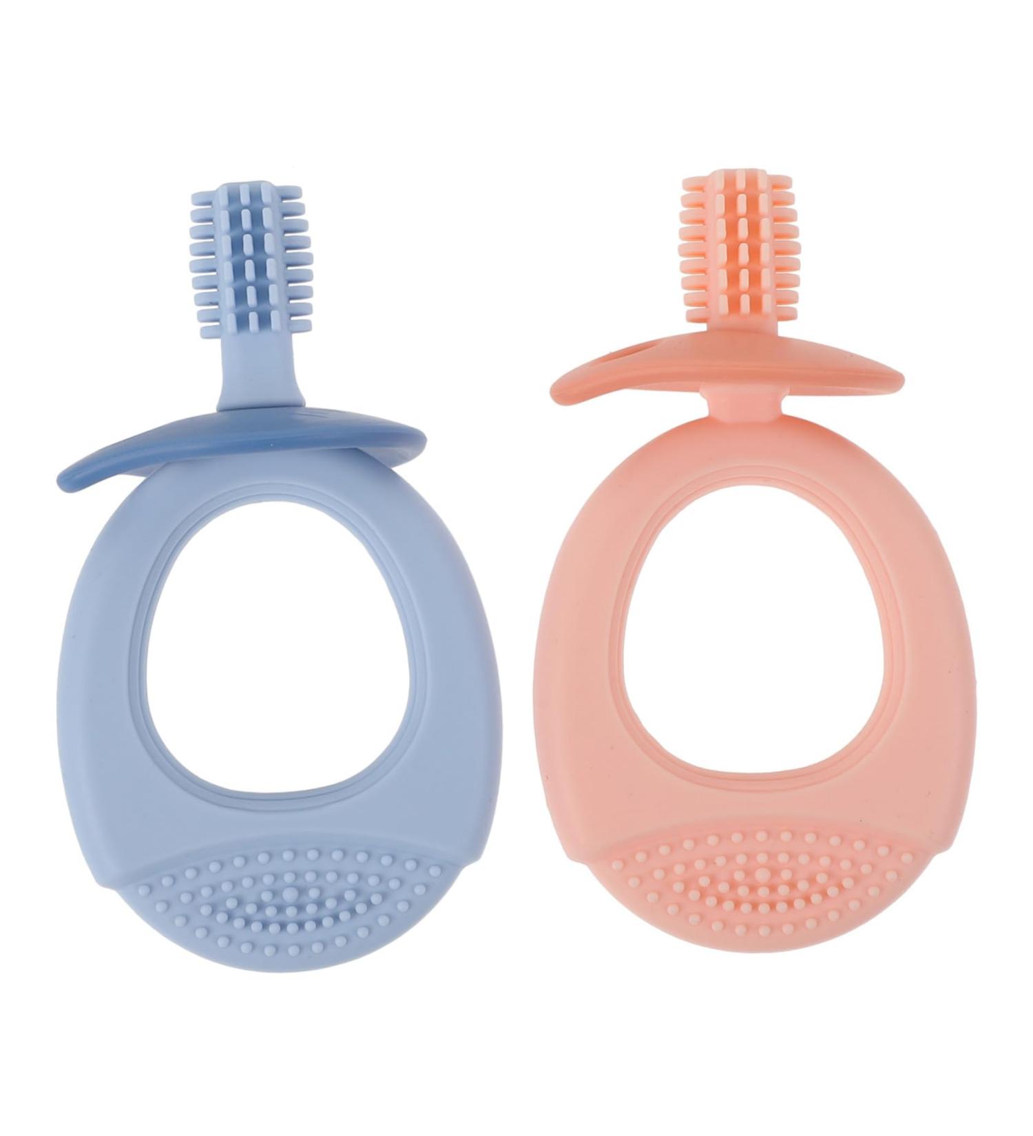 Minkissy 4-Piece Silicone Toddler Toothbrush Set | Back Tooth Cleaning Toys | Food-Grade Oral Care Caricature Silicone - Buy Online on GoSupps.com