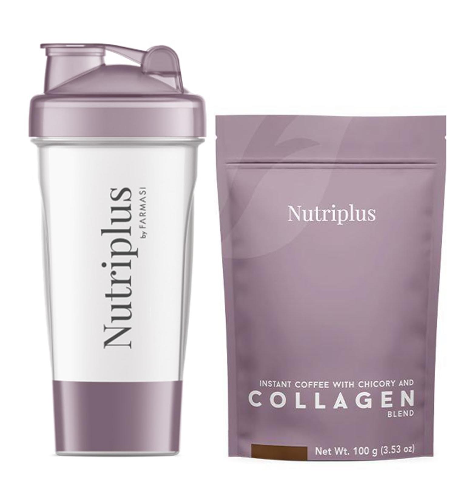 FARMASi Nutriplus Duo : m lange shaker et caf avec chicor e et collag ne