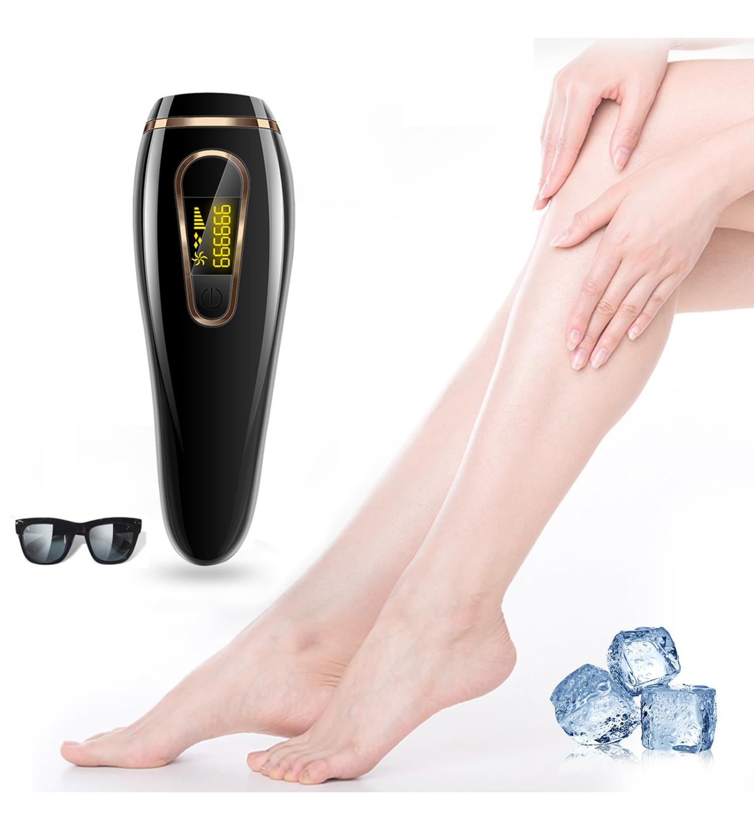 IPL Hair Removal Laser Device - 999 999 Light Impulses | Pain-Free Permanent Hair Removal for Men & Women | Home Use for Body & Face (Black) - Buy Online on GoSupps.com