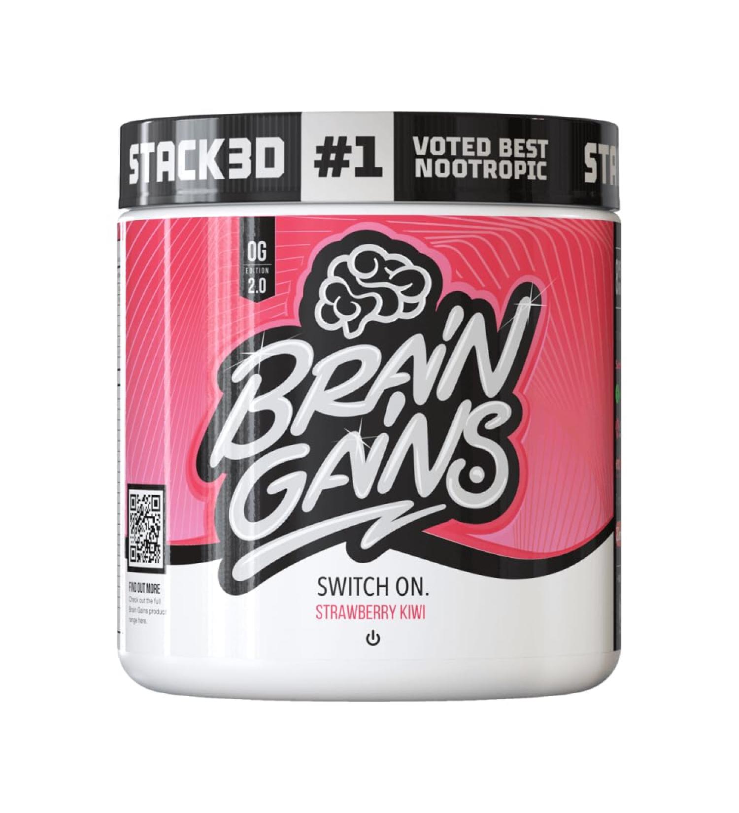 Brain Gains Switch On 2.0 Original Nootropic Brain Fuel 300 g Strawberry Kiwi - Buy Online on GoSupps.com