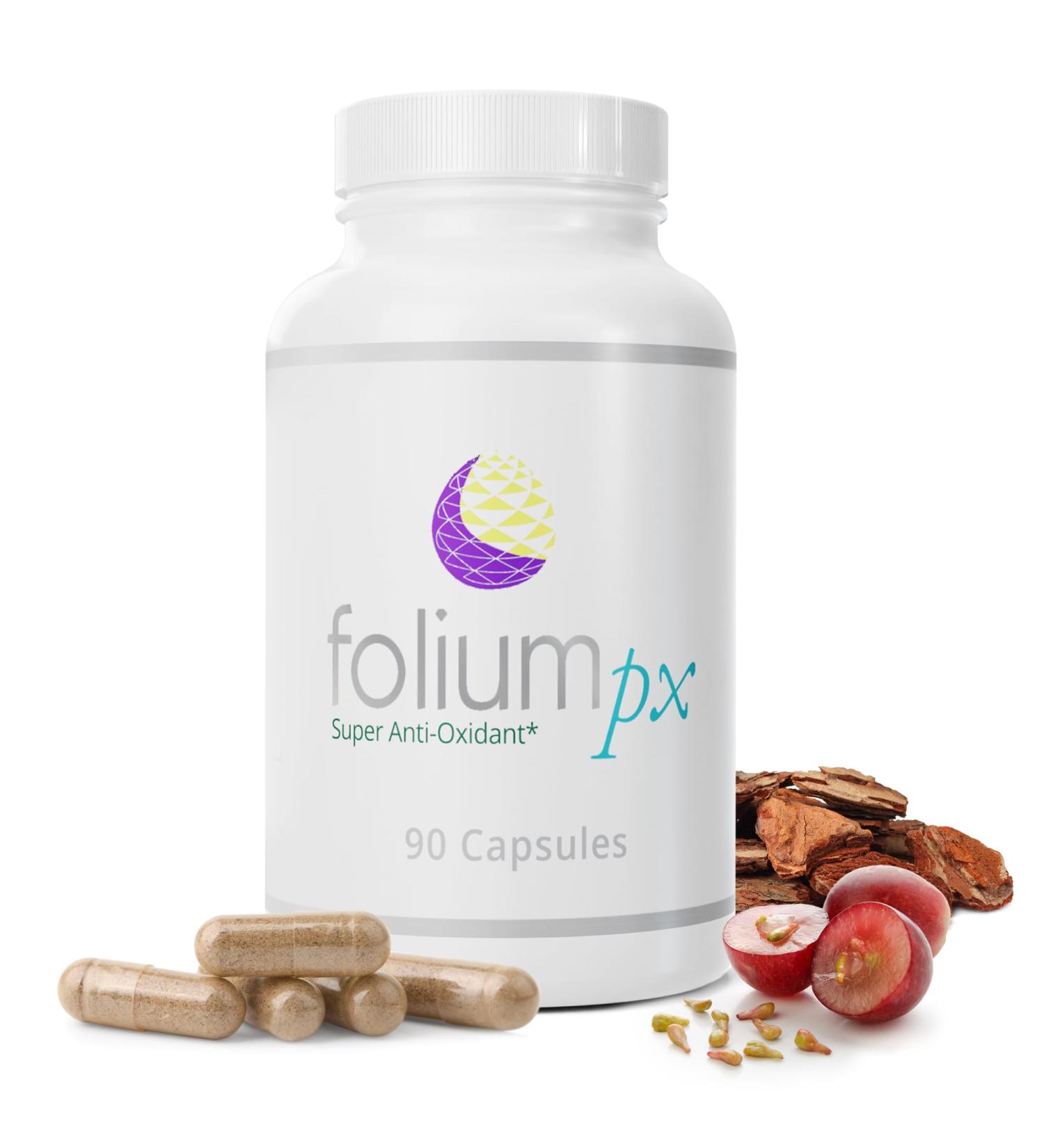 Folium pX Pure Pine Tree Parts & Grape Seed Extract | Body Cleanse & Metal Detox Support - Buy Online on GoSupps.com
