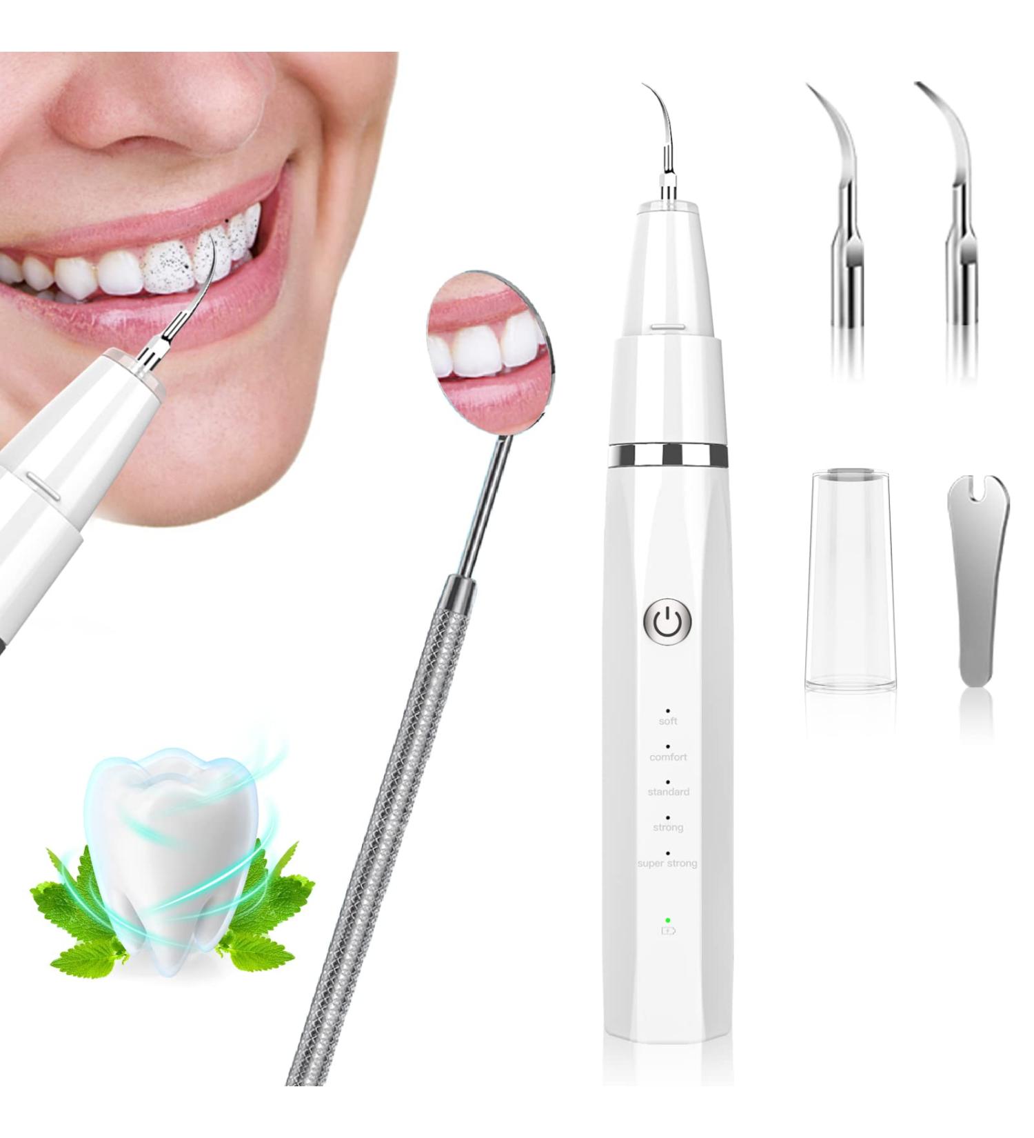 LYMI Plaque Remover for Teeth with Led and 5 Adjustable Modes - Safe and Effective Dental Stain & Tartar Removal - Buy Online on GoSupps.com