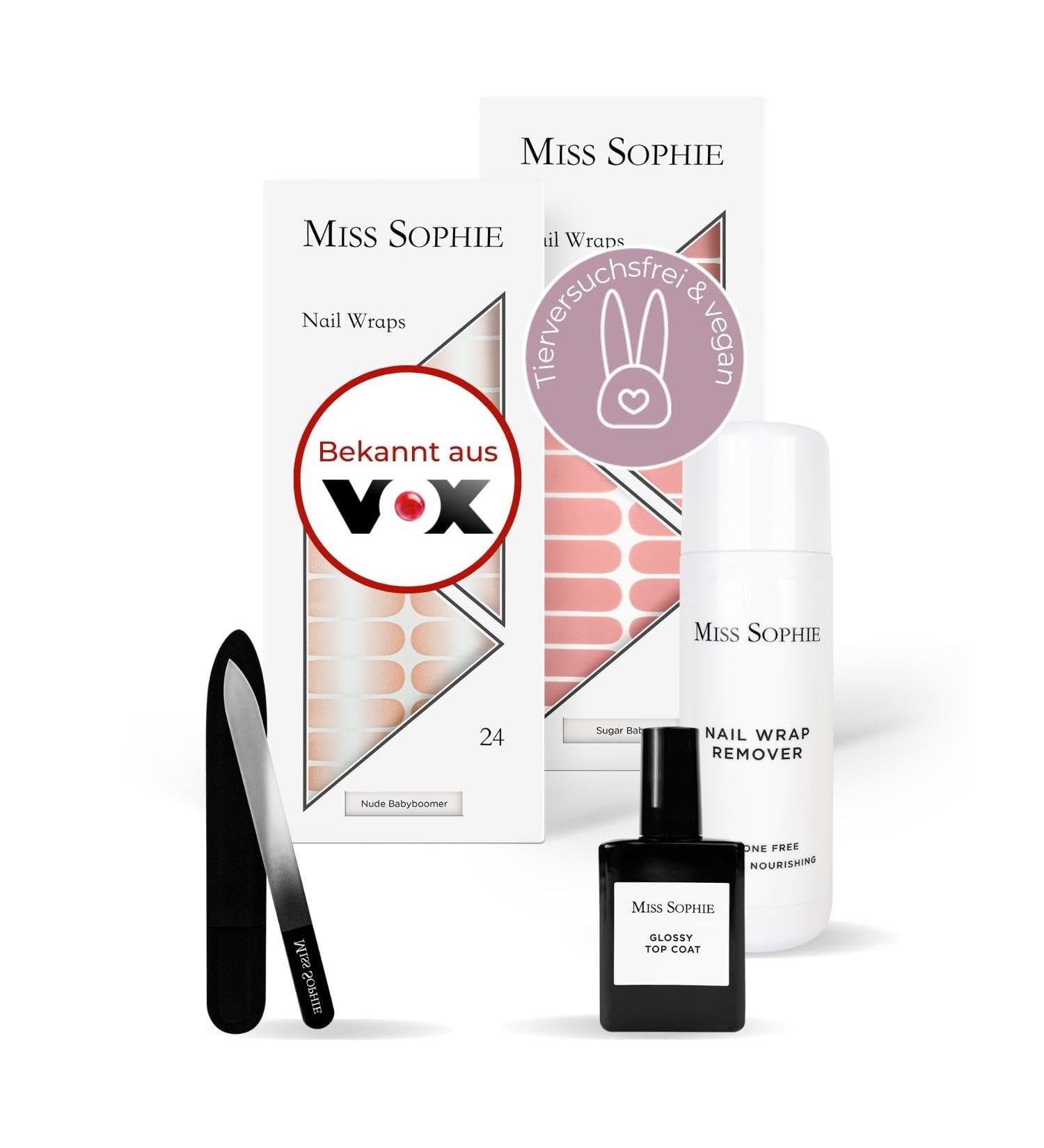 Buy Original Miss Sophie Starterset | Self-Adhesive Nail Foils - Nude Baby Boomer & Sugar Babe | Fast Simple Application | Premium Nail Polish Foil Set - Buy Online on GoSupps.com