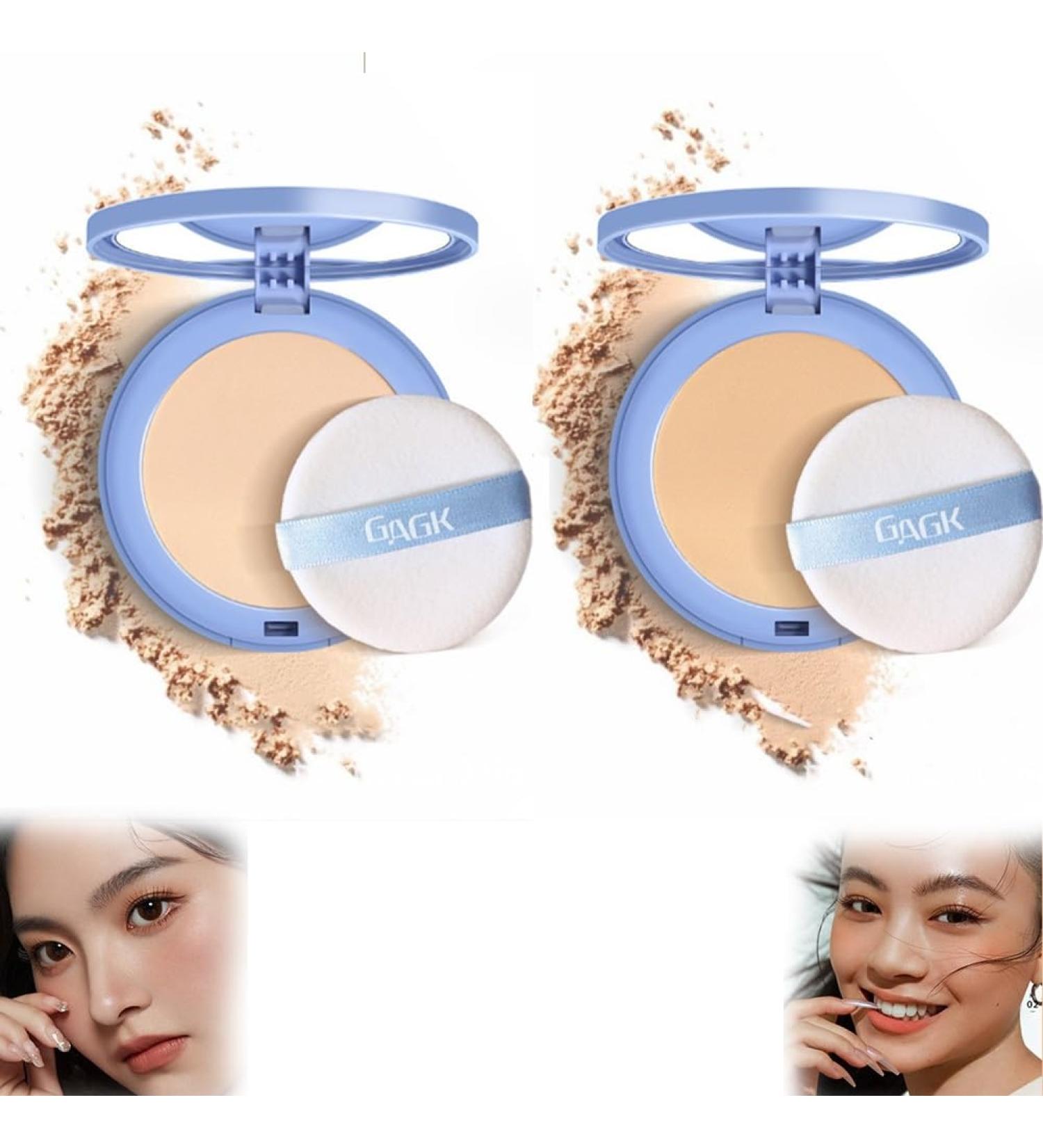 Gagk Matte Perfection Pressed Powder Gagk Lasting Waterproof Pressed Powder Gagk Pressed Powder Oil Control Face Pressed Powder Pressed Powder for Women Matte Smooth Setting Powder(#01+#02) - Buy Online on GoSupps.com