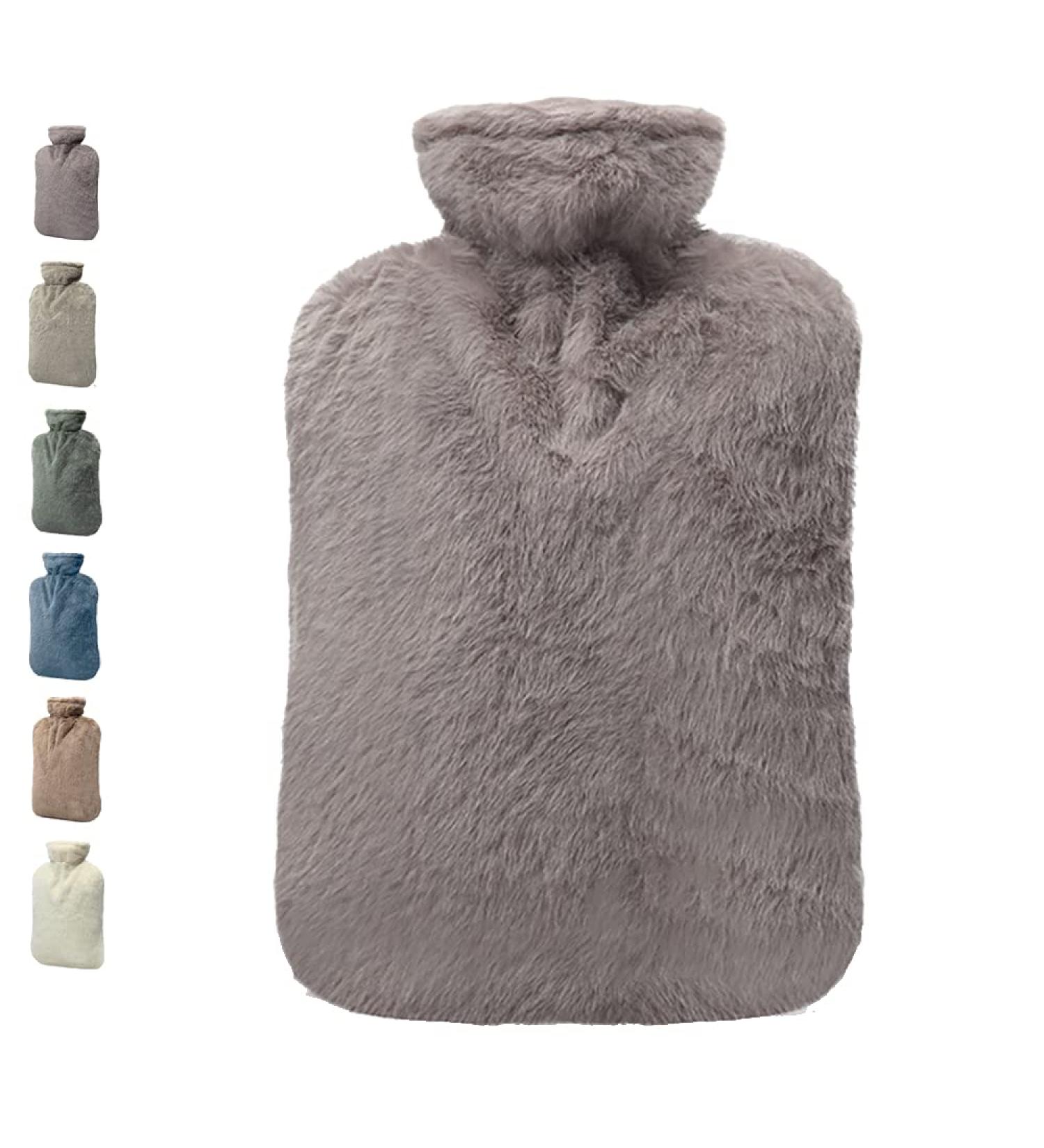BICAREE 2L PVC Hot Water Bottle with Cover for Neck, Shoulder, Hand, and Feet Pain Relief - Grey | Hot & Cold Therapy for Menstrual Cramps - Buy Online on GoSupps.com