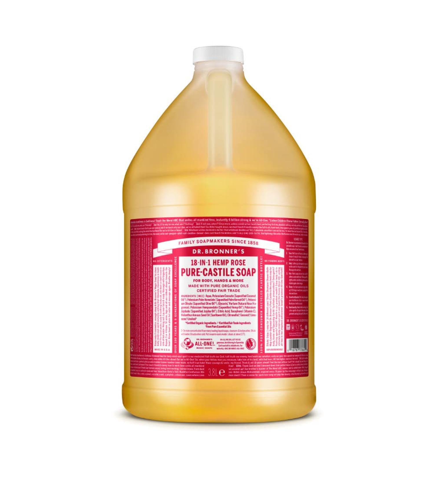 Dr. Bronner's Soap Liquid Rose 128 Fl Oz