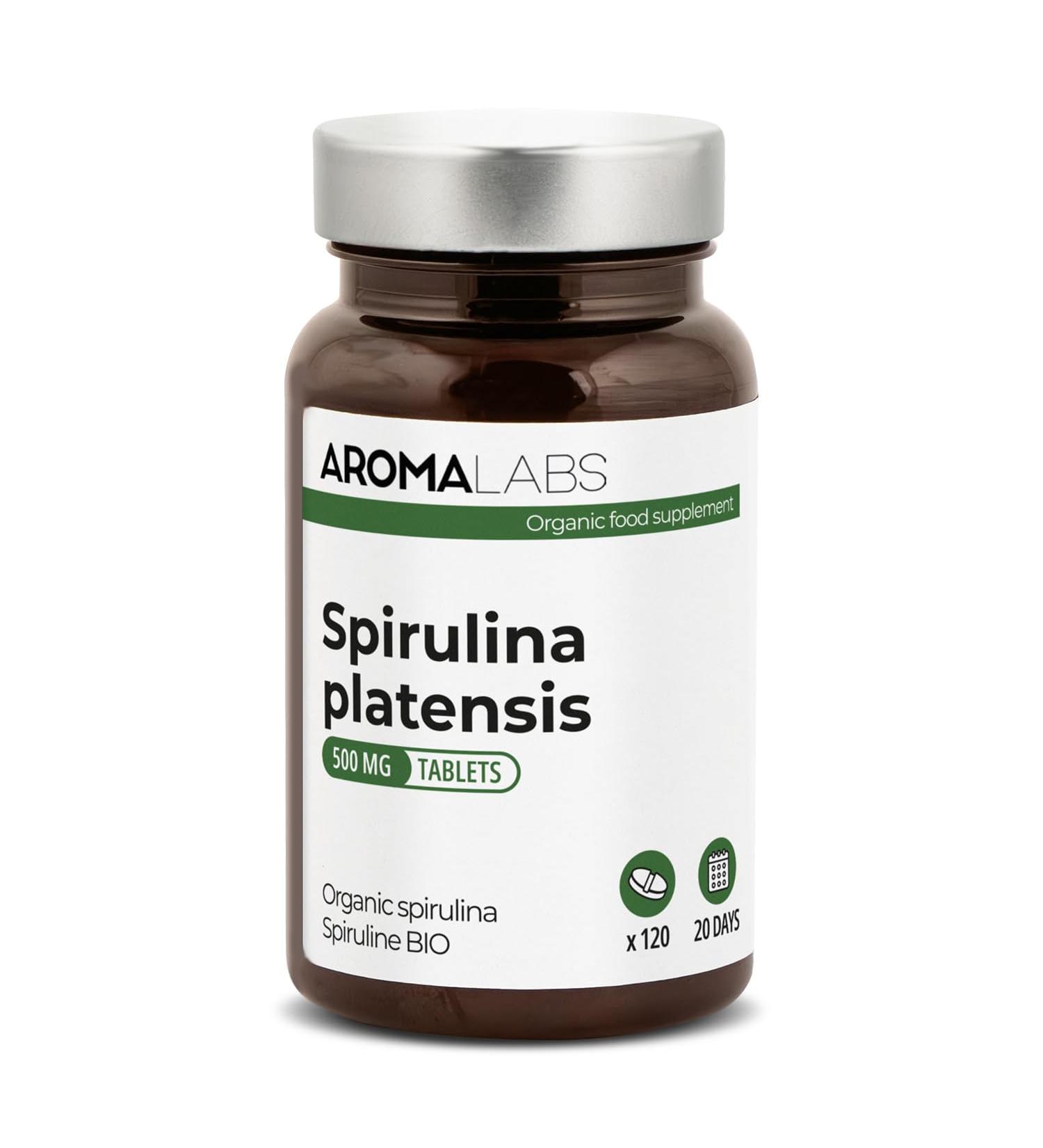 AROMA LABS - ORGANIC Spirulina - Energy & Immunity - 500 mg - 120 tablets - Buy Online on GoSupps.com