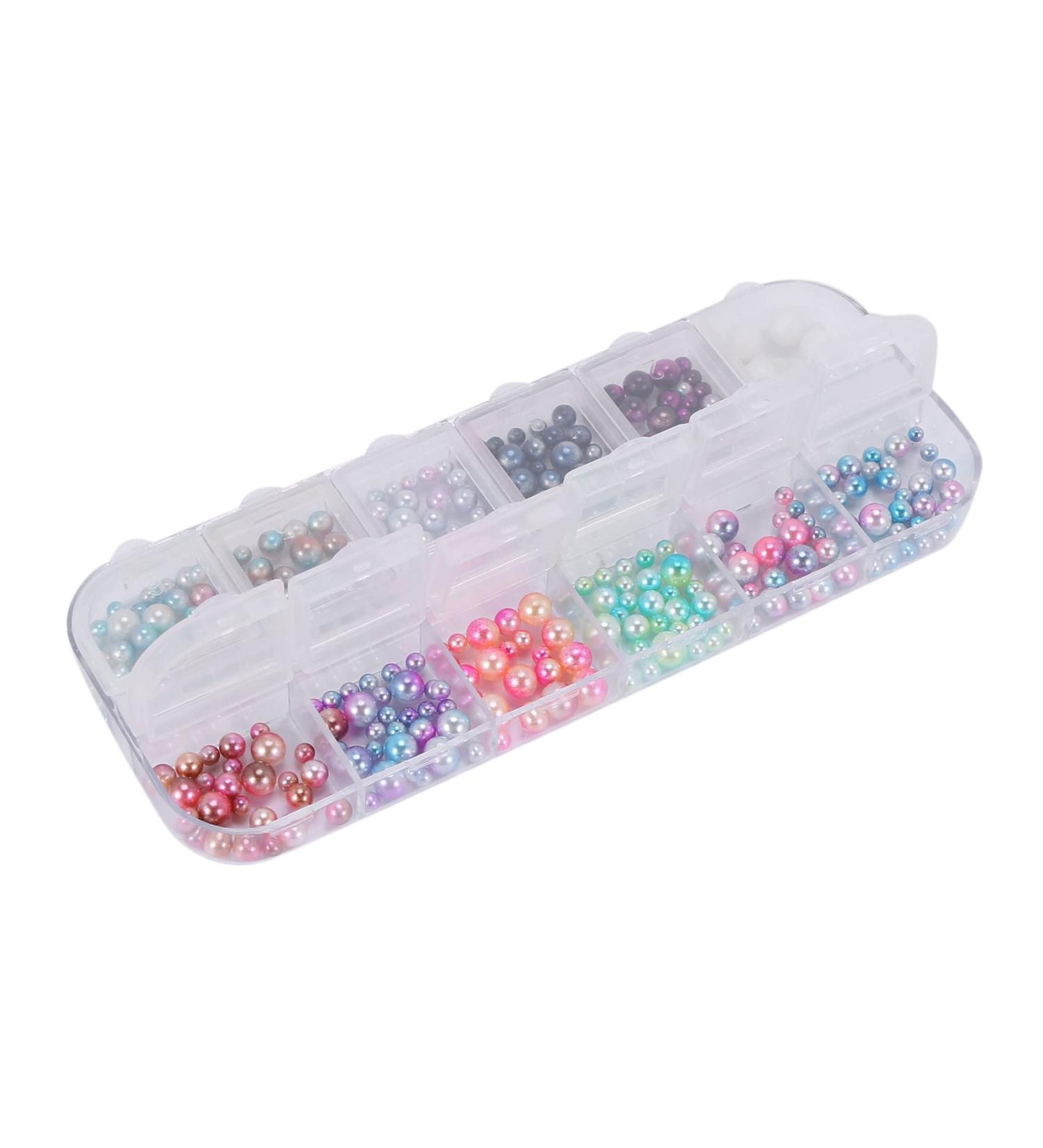 NIEI 3D Shape New Nail Clear Nail Pearl Diy Nail Art Rivet Rhinestone Manicure Tools 1# Mixed Pearl - Buy Online on GoSupps.com