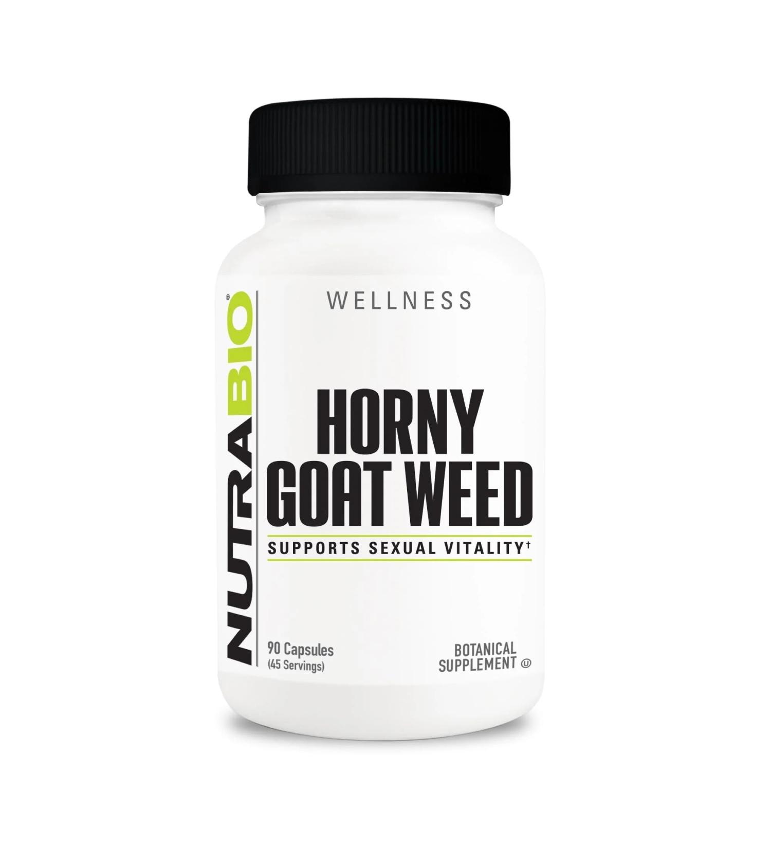 NutraBio Horny Goat Weed Extract Supplement 500mg - for Both Men and Women Helps Support Energy and Vitality 90 Vegetable Capsules 90 Count (Pack of 1) - Buy Online on GoSupps.com