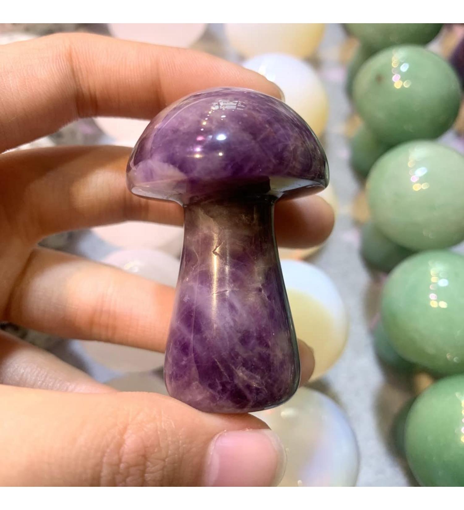 Gemstones for Decoration Natural Tiger Eye Amethyst White Quartz Mushroom Polished Raw Stones Home Decoration Gifts Crystal (Color : Opal)