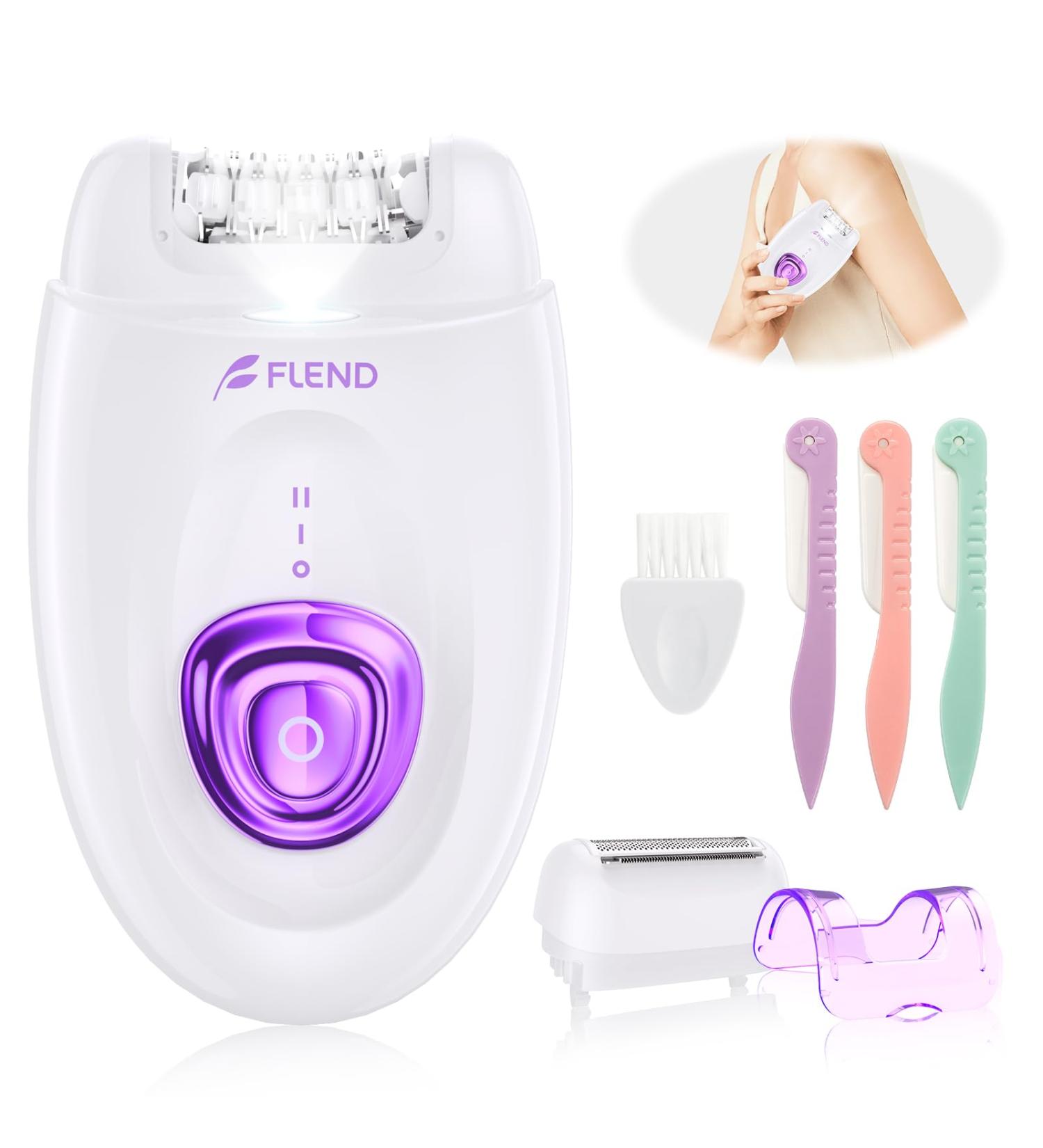 Electrical Epilator for Women - 2 in 1 with LED Light for Armpits Legs & Face - Electric Shaver & Epilator - Buy Online on GoSupps.com