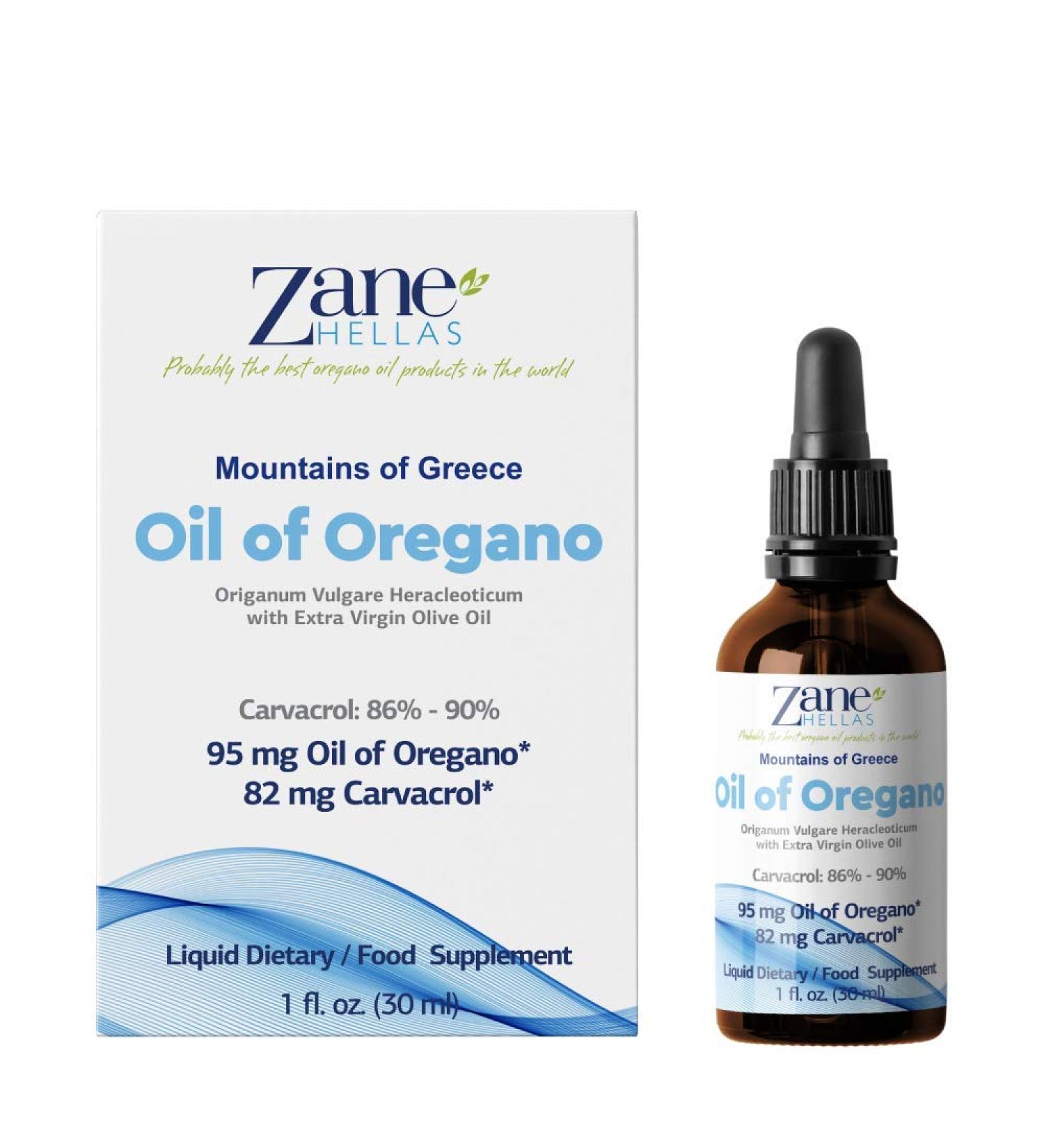 Zane Hellas 50% Oregano Oil - Premium Greek Essential Oil with 86% Carvacrol - 30 ml - Buy Online on GoSupps.com