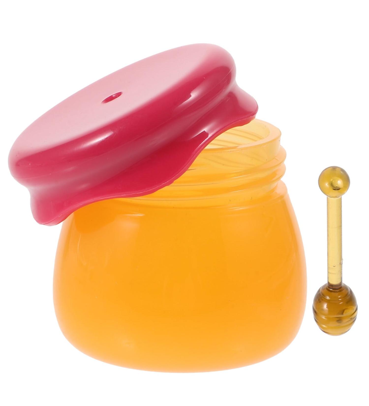 FRCOLOR Bee Balm Lip Balm Honey Pot 6G Small Lip Balm Container Refillable Cosmetic Container Empty Cream Container with Spoon Red - Buy Online on GoSupps.com