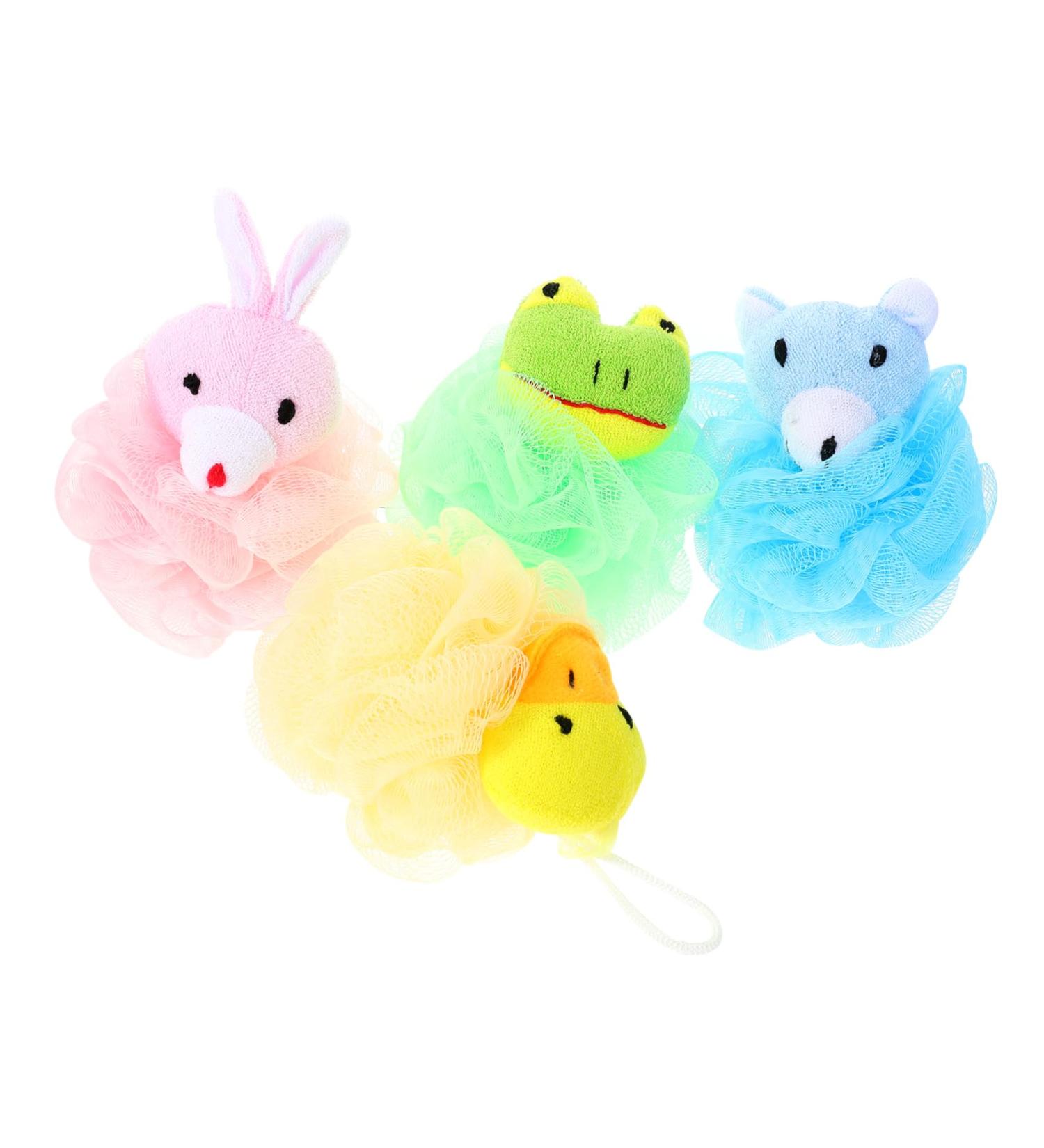 Hemoton 4pcs Bath Ball Set | Loofah Shower Scrubber & Sponge for Body Care | Cute Cartoon Bath Puff Tools - Perfect for Relaxing Baths - Buy Online on GoSupps.com