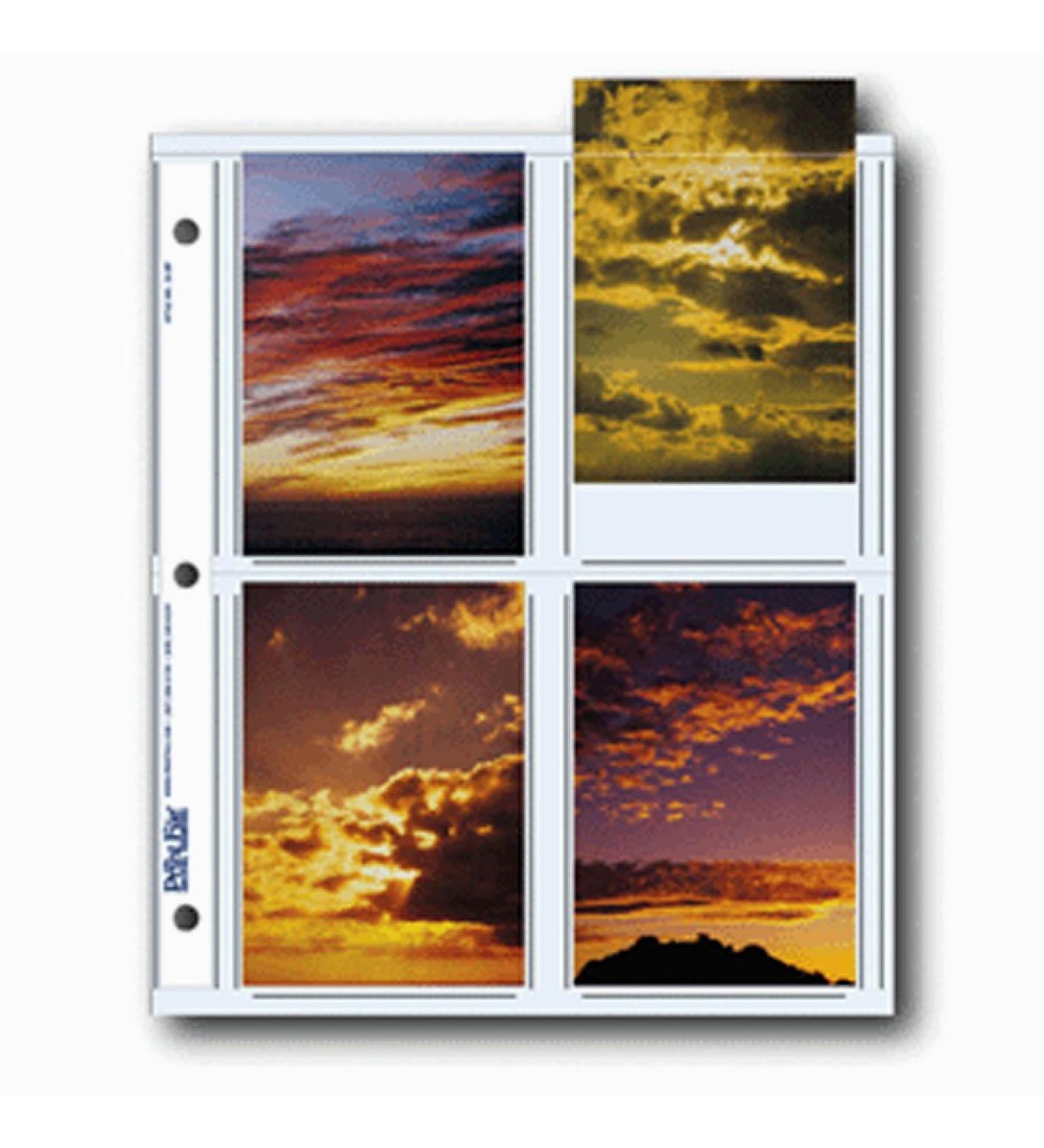 Print File Archival Photo Pages Holds Eight 3.5" x 5" Prints, Pack of 25