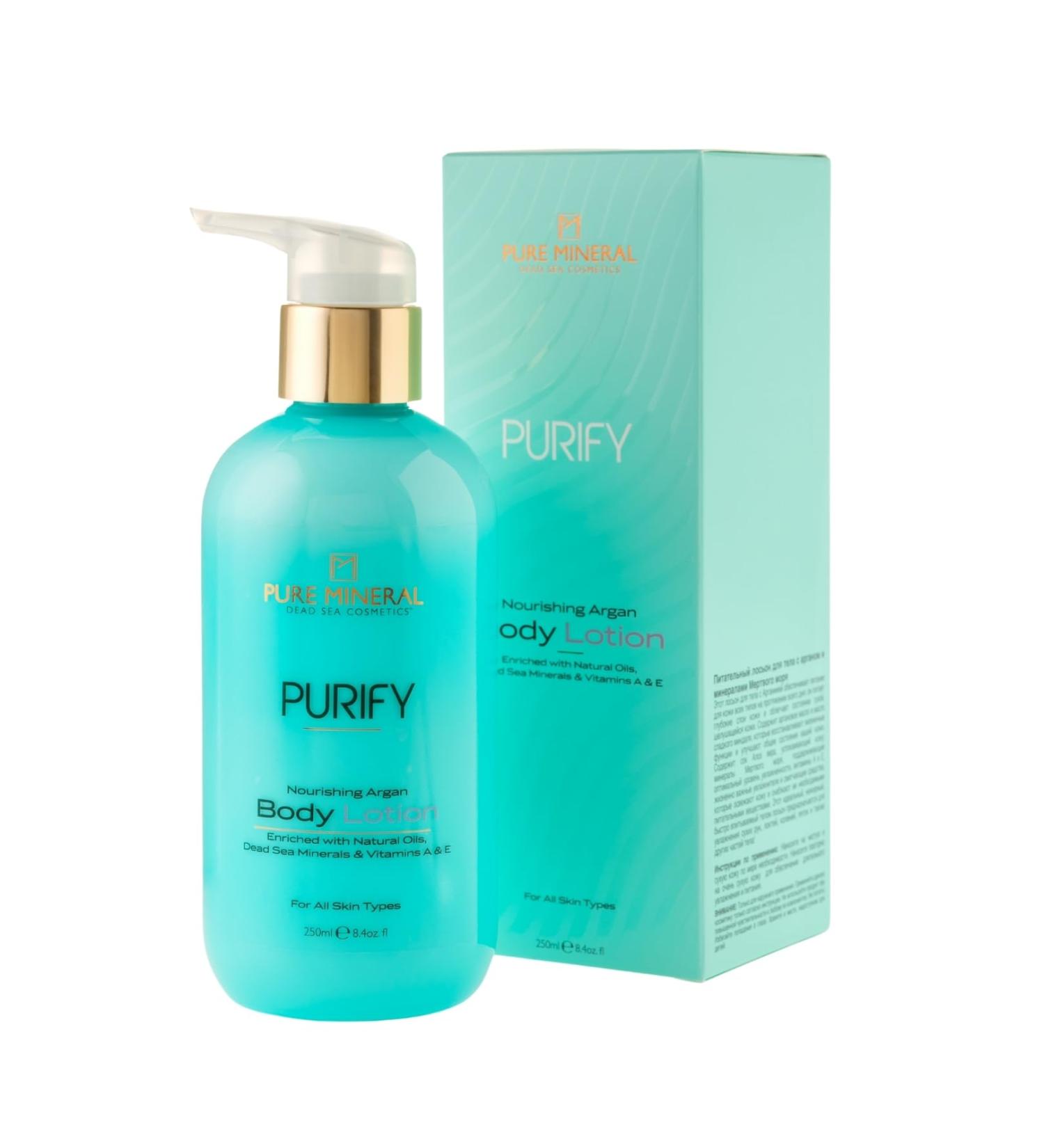 Pure Mineral - Nourishing Body Lotion with Argan Oil - Hydration and Revitalization - All Skin Types - Free from Silicones Sulfates Parabens - 250 ml - Buy Online on GoSupps.com