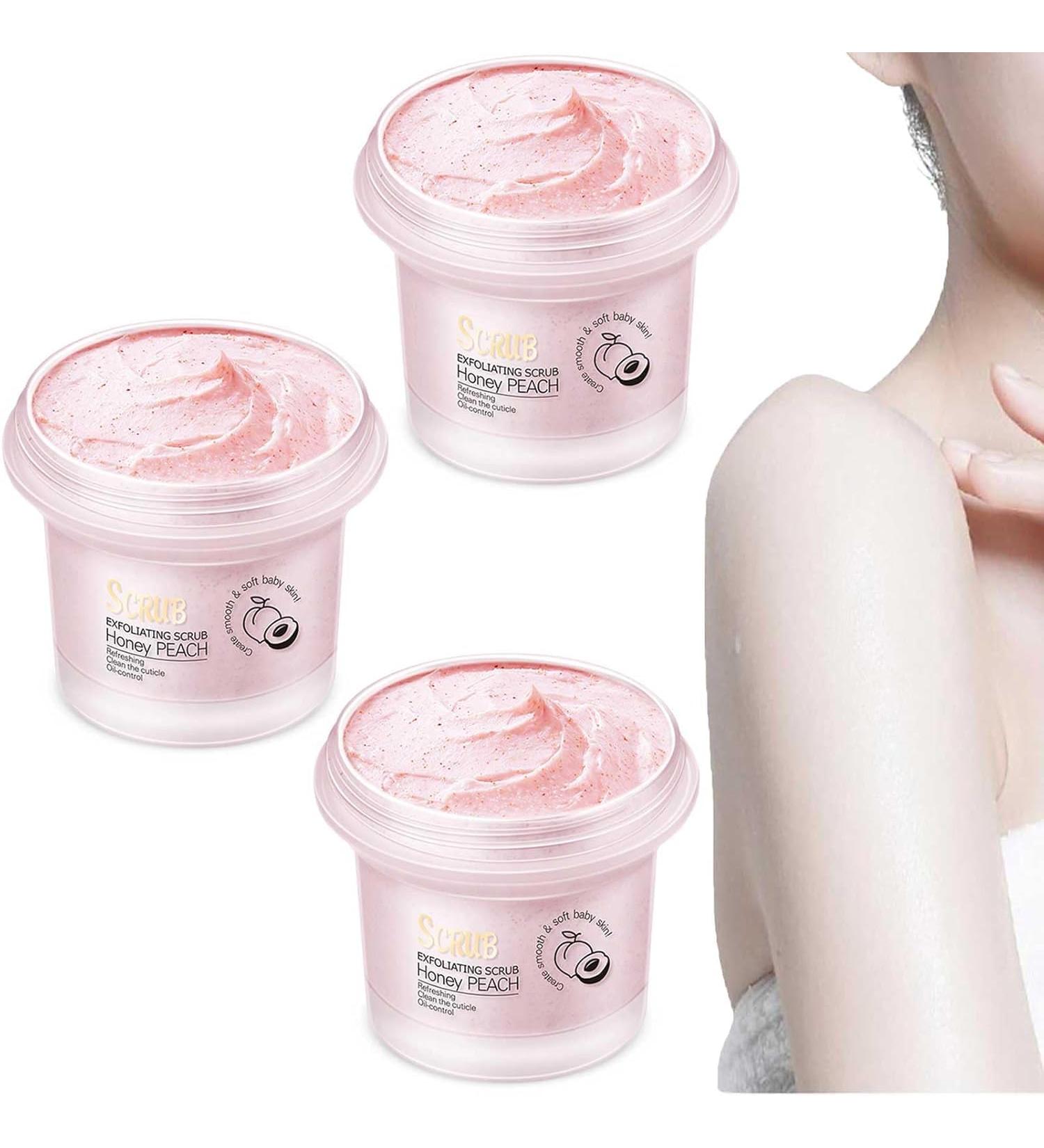 Brightening Peach Body Scrub Exfoliating Deep Cleansing Scrub Hydrating Exfoliating Body Scrub Smooth & Firming Peach Body Scrub for Body Skin - Buy Online on GoSupps.com