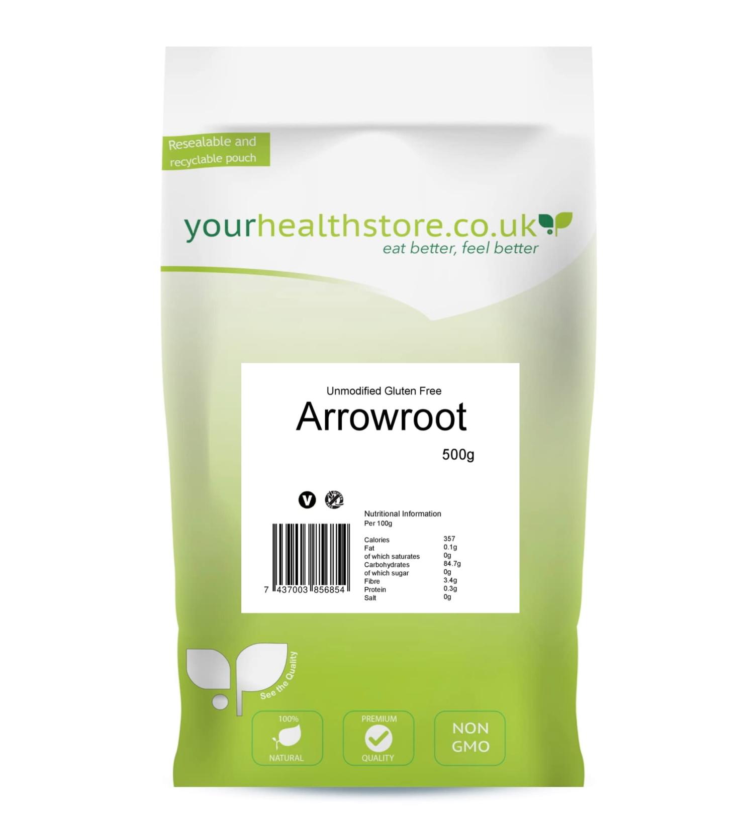 yourhealthstore Premium Unmodified Arrowroot 500g Gluten Free Non GMO.