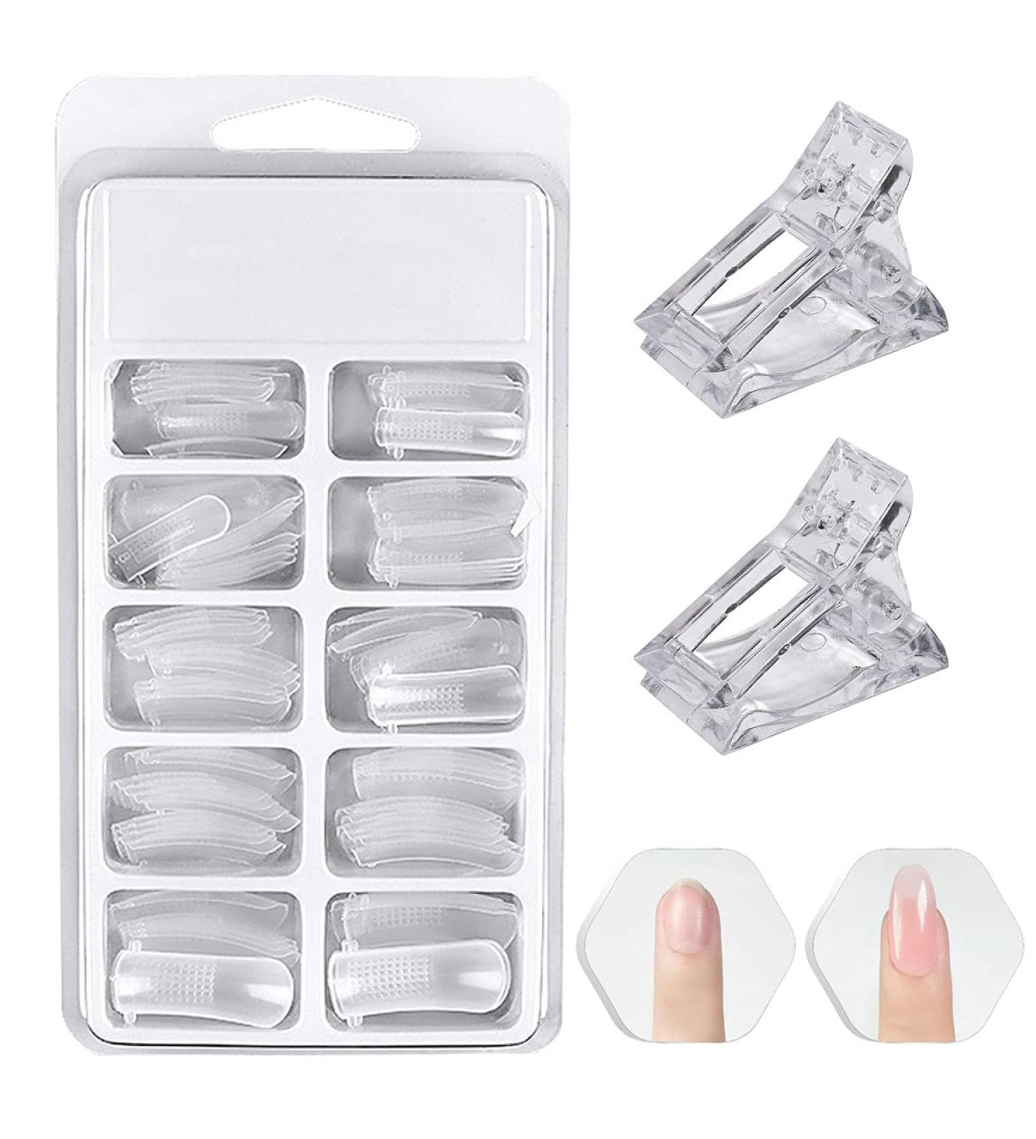 100-Piece Gel Nail Extension Set - Dual Forms & Almond Shapes for Polygel - Sportoo EU106 - Buy Online on GoSupps.com