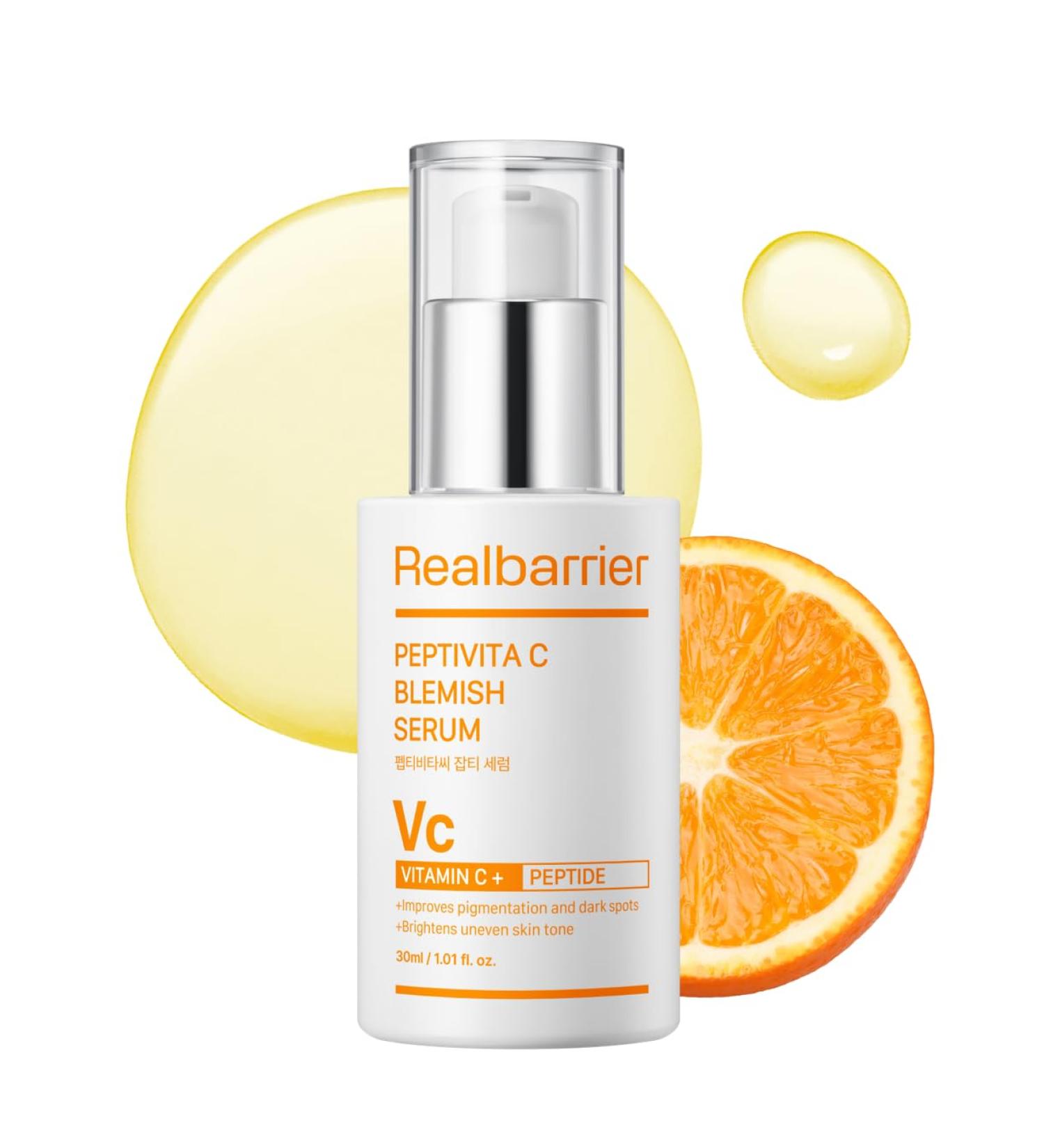 Real Barrier | Peptivita C Blemish Serum | Face Serum for Uneven Skin Tone & Smooth Texture | Vitamin C Face Care for Sensitive Skin | Facial Skin Care Products | Korean Skincare | 1.01 fl oz (30ml) - Buy Online on GoSupps.com