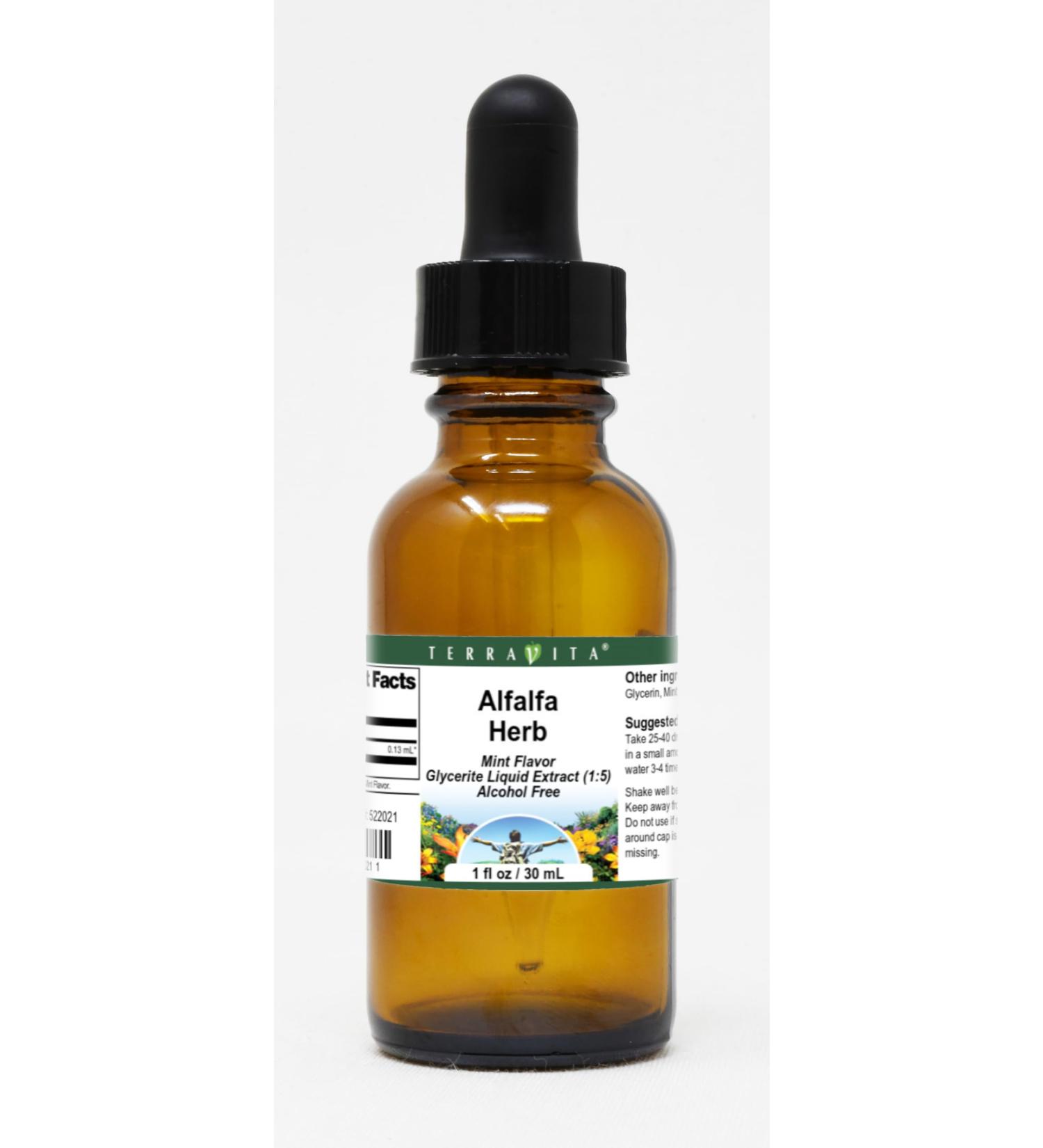 Alfalfa Herb Glycerite Liquid Extract (1:5) - Mint Flavored (1 oz ZIN: 522021) - Buy Online on GoSupps.com