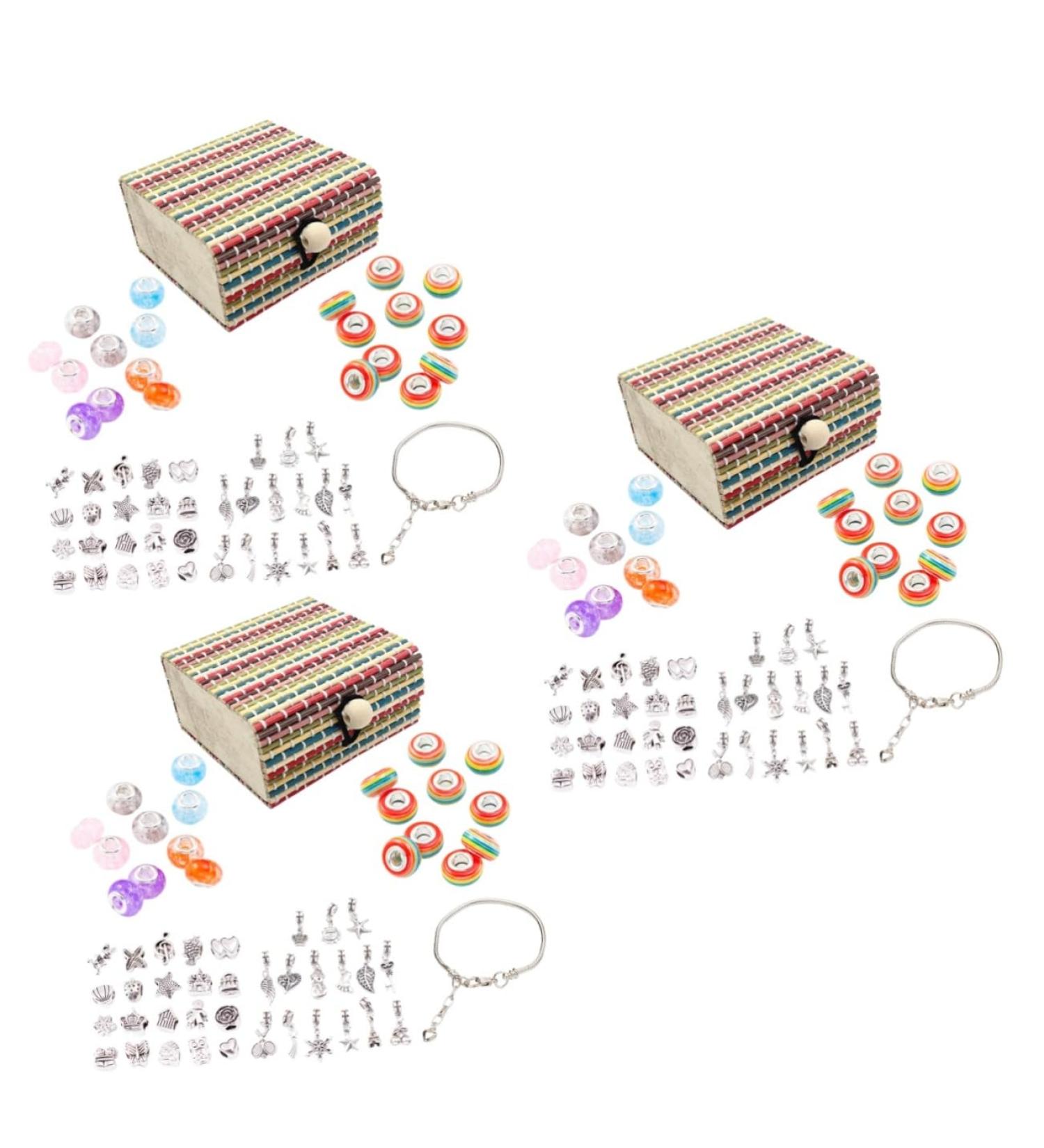 Abaodam 3 Sets Colorful Beads Heart Necklace Heart Picture Necklace Jewellery Making Kits Circle Beads Handmade Necklaces Bracelet Material DIY Accessories Handmade Bracelet Girl Jewelry - Buy Online on GoSupps.com