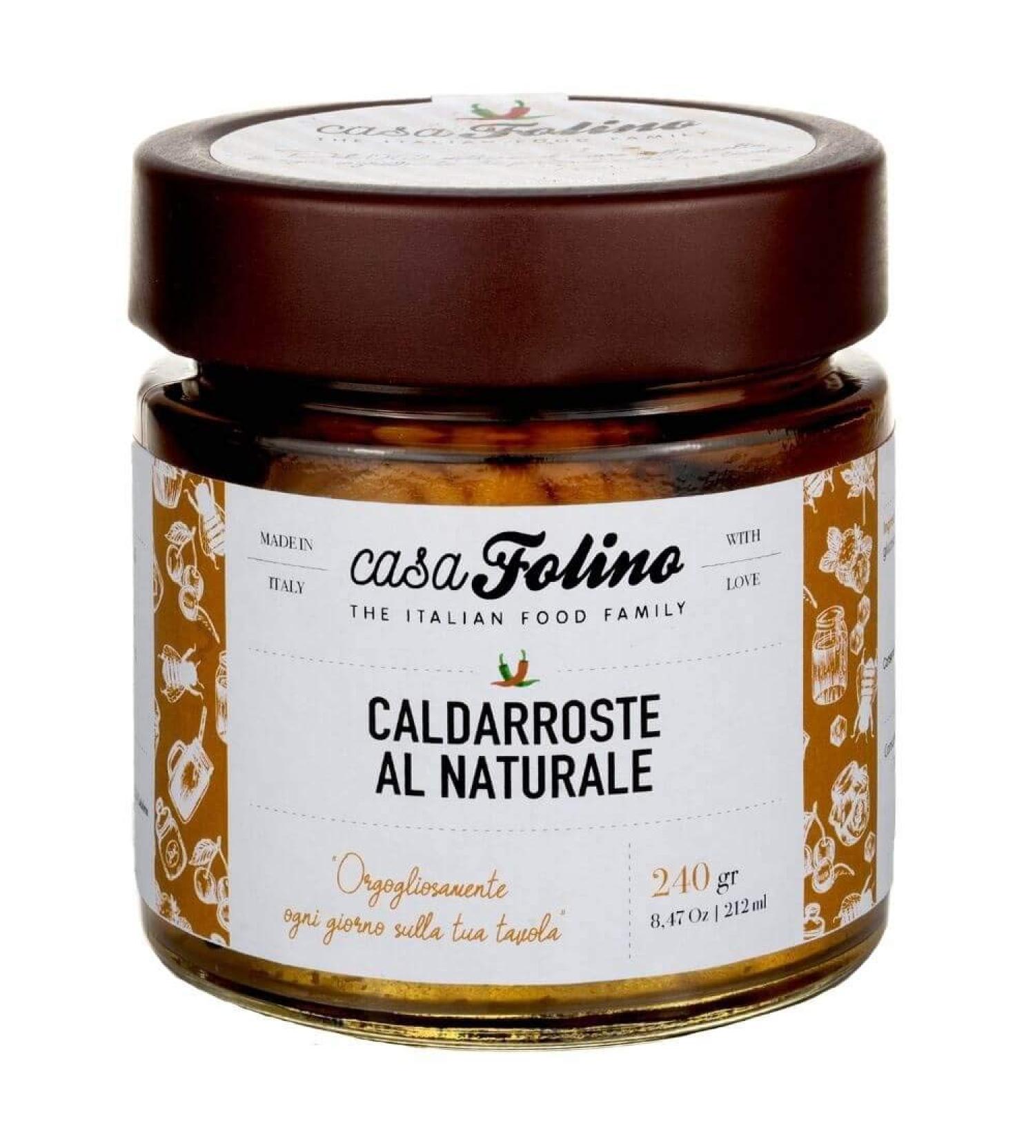 Caldarroste Calabresi au Naturel 240 g CasaFolino. A type of warming crust, is perfect to enjoy as a snack or dessert or to accompany delicate and special dishes. Made in Italy.