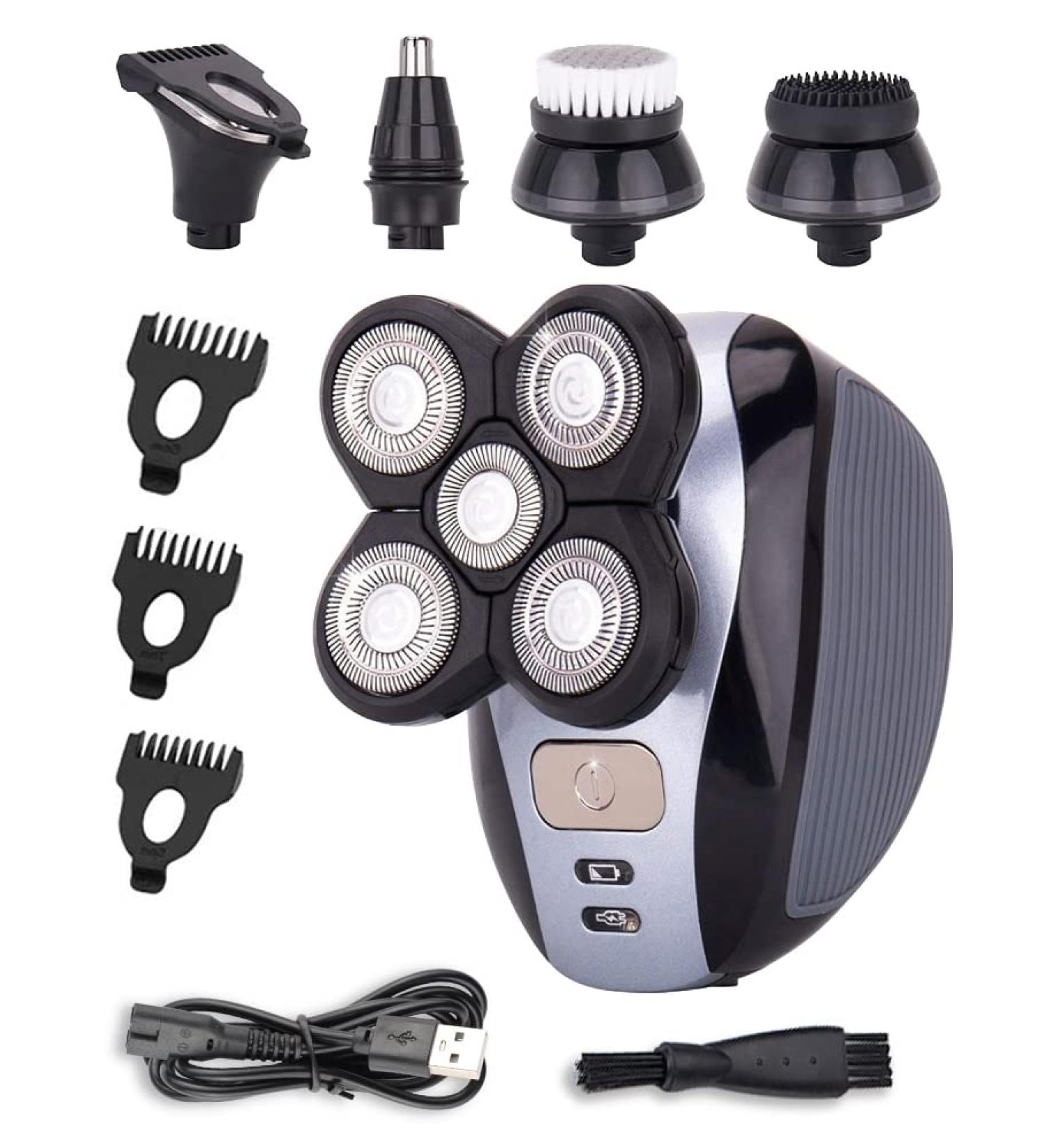Shop 5-in-1 Electric Razor for Men - IPX7 Waterproof USB Rechargeable Hair & Beard Trimmer - Ideal Wet & Dry Shaving - Buy Online on GoSupps.com