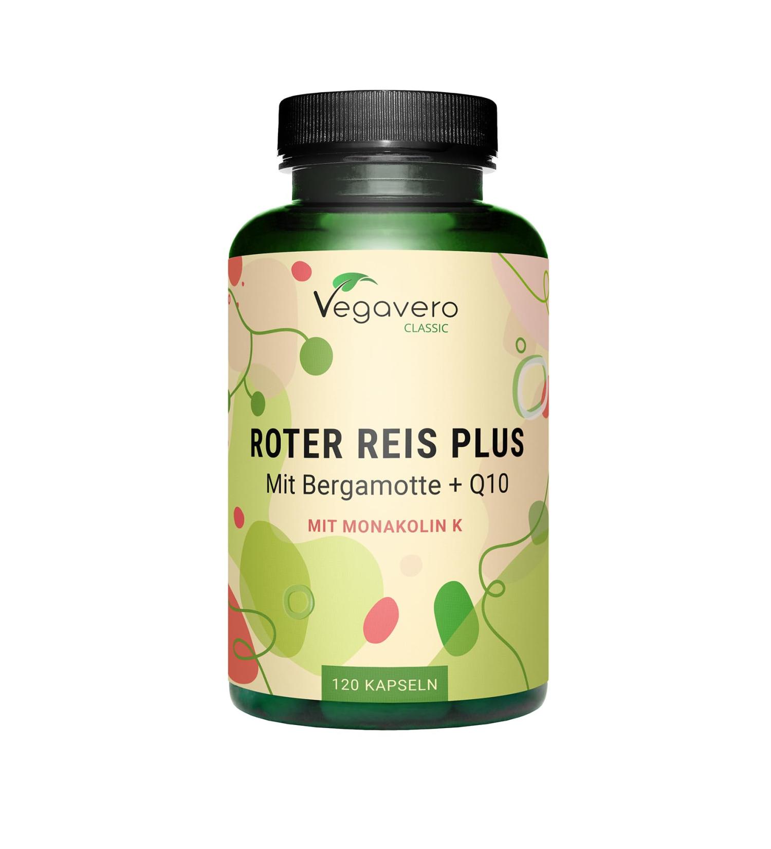 Red Yeast Rice | 2.9 mg Monacolin K | With Coenzyme Q10 Artichoke and Bergamot | Cholesterol + Cardiovascular Health | 120 Capsules | No Additives & Vegan | Vegavero  - Buy Online on GoSupps.com