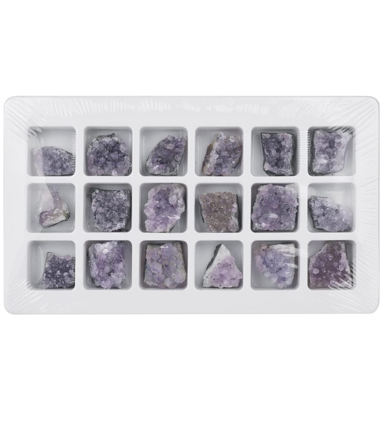 Natural Crystal Rough Natural Crystal Rough 18pcs/Set Natural Amethyst Cluster Stones Crystals Quartz Cluster Raw Minerals Home Decor Home Decoration 1box - Buy Online on GoSupps.com