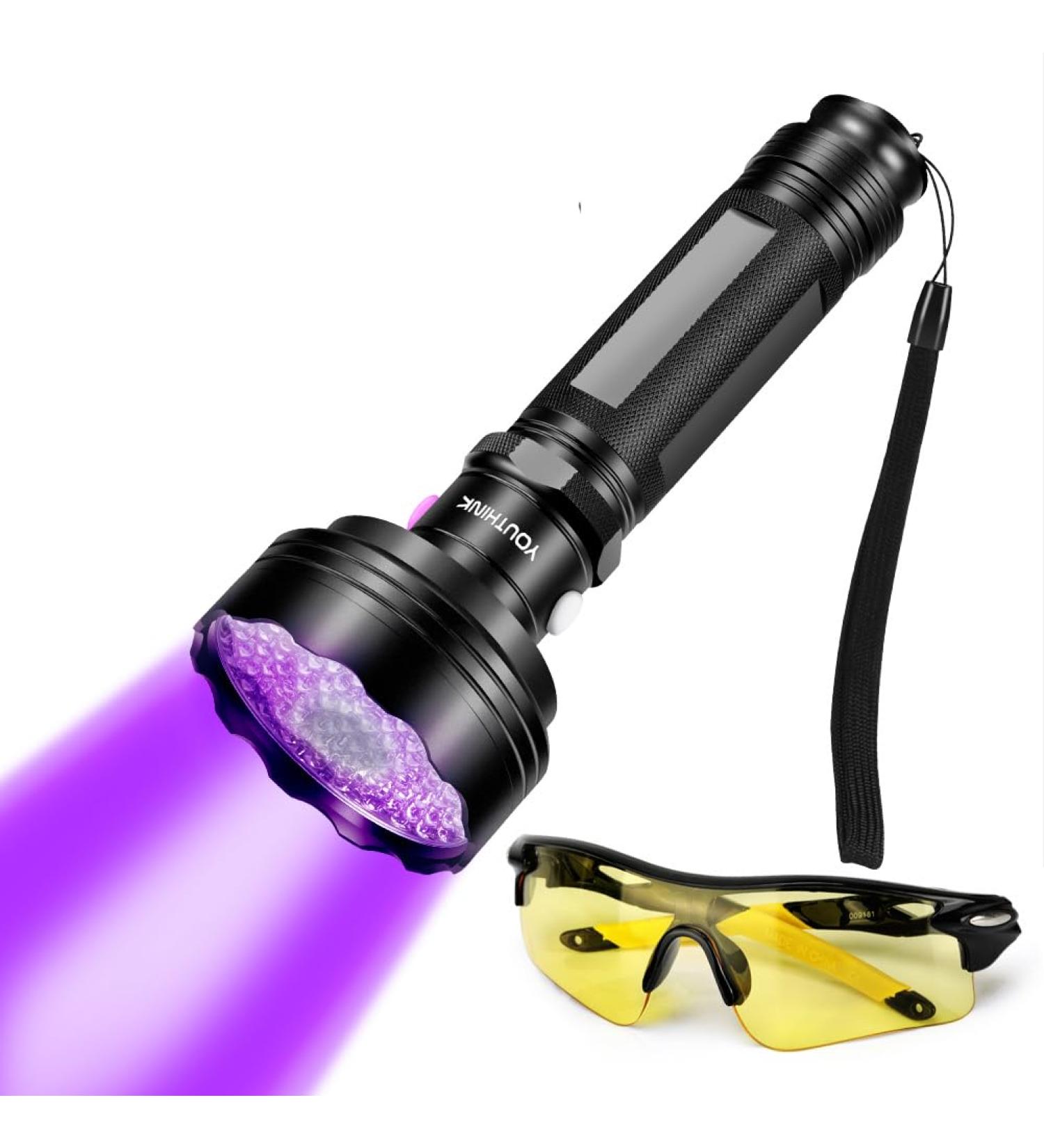 Youthink 2 in 1 UV Flashlight - 100 LED Handheld Black Light with 75 UV & 25 White LEDs | Ideal for Home & Outdoor Use | International Shipping - Buy Online on GoSupps.com