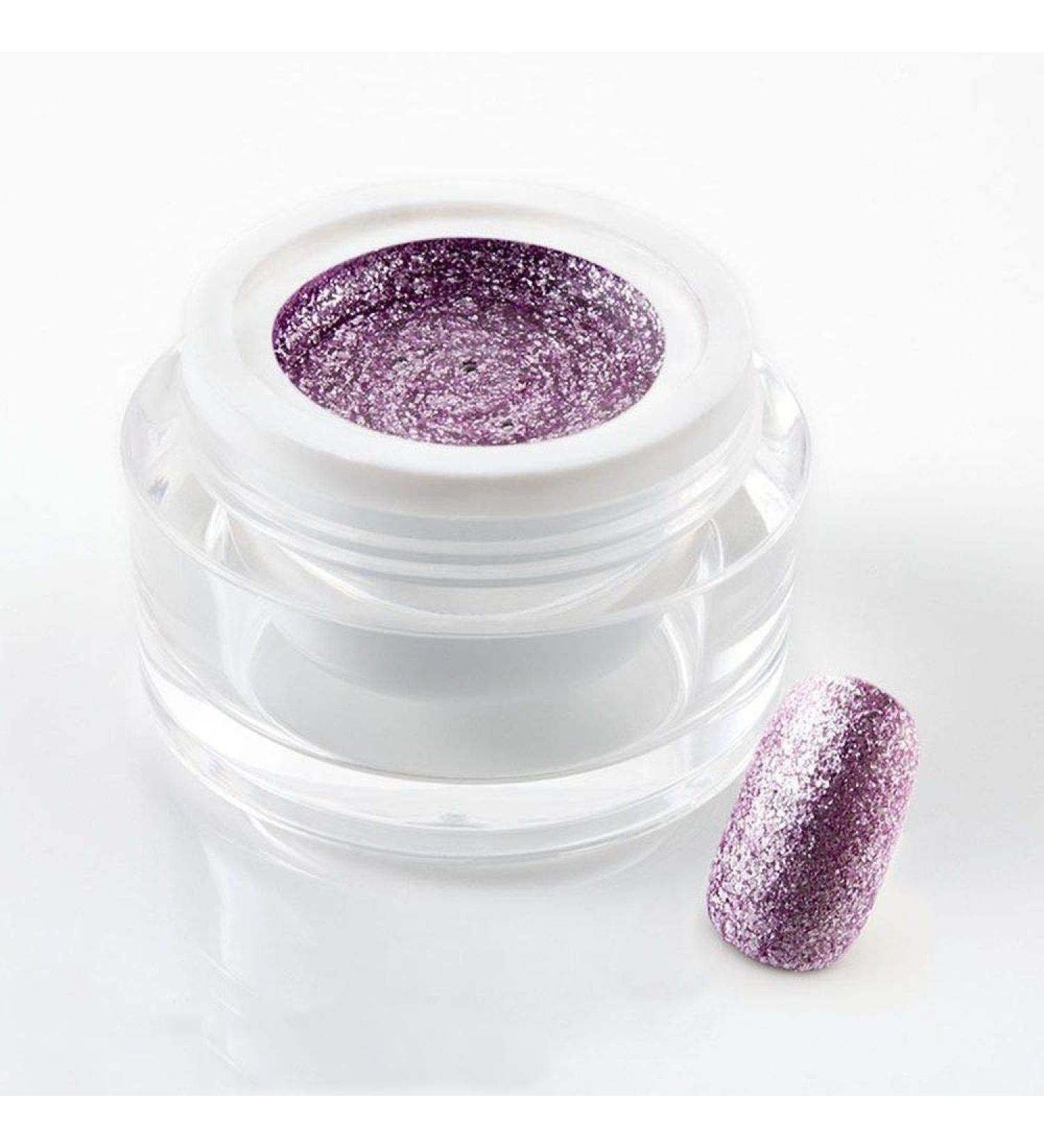 5 ml exclusive UV color gel/color gel/glitter gel - in Glam Glitter Lavender Dust - with real silver