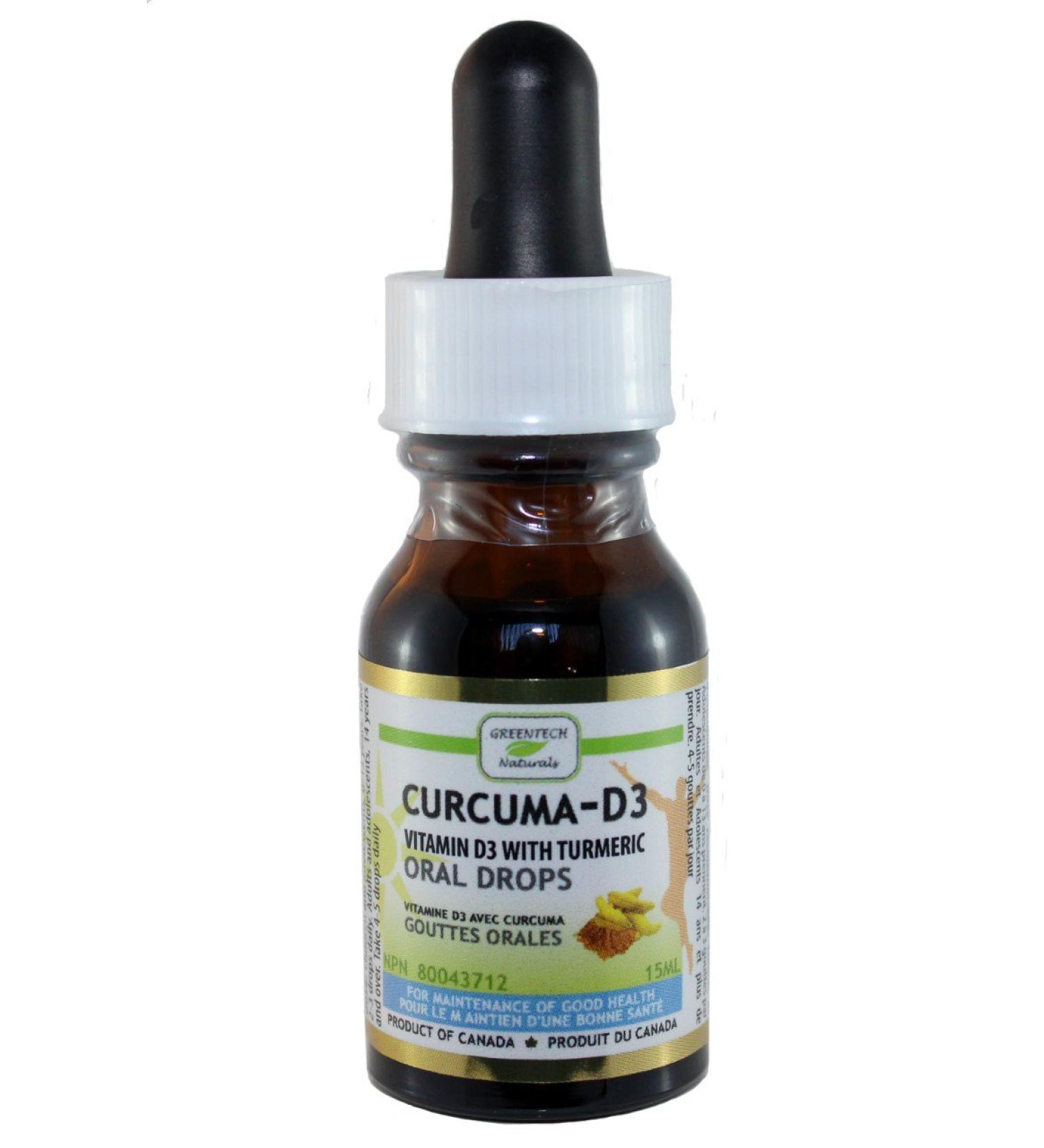 Vitamin D3 Oral Drops with Turmeric- Curcuma D3 Oral Drops (200IU/Drop): NPN 80043712