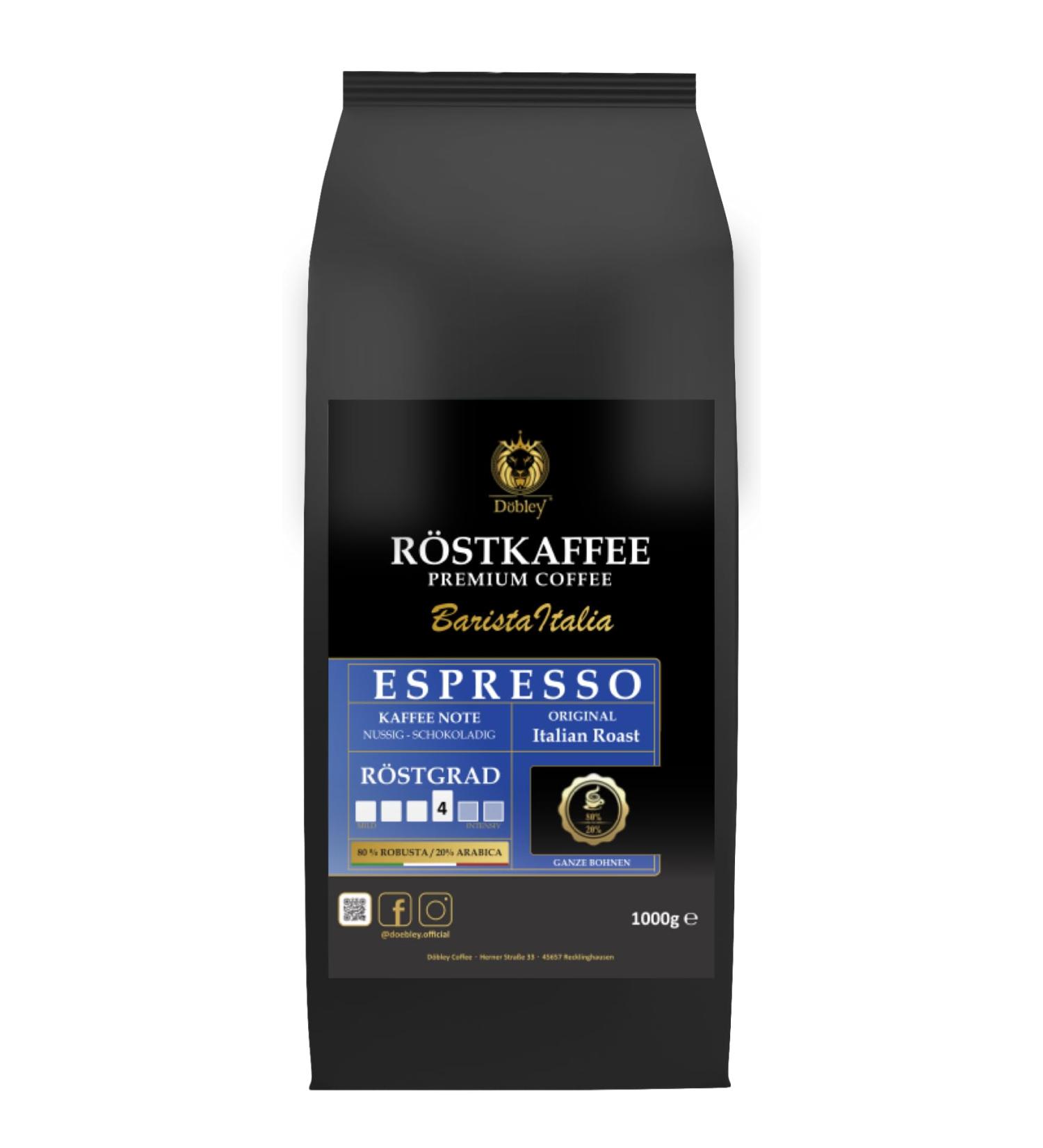 D bley "Barista Italia" ESPRESSO - Coffee Beans - Hand Roasted and Made in Germany - 1000 g - Buy Online on GoSupps.com