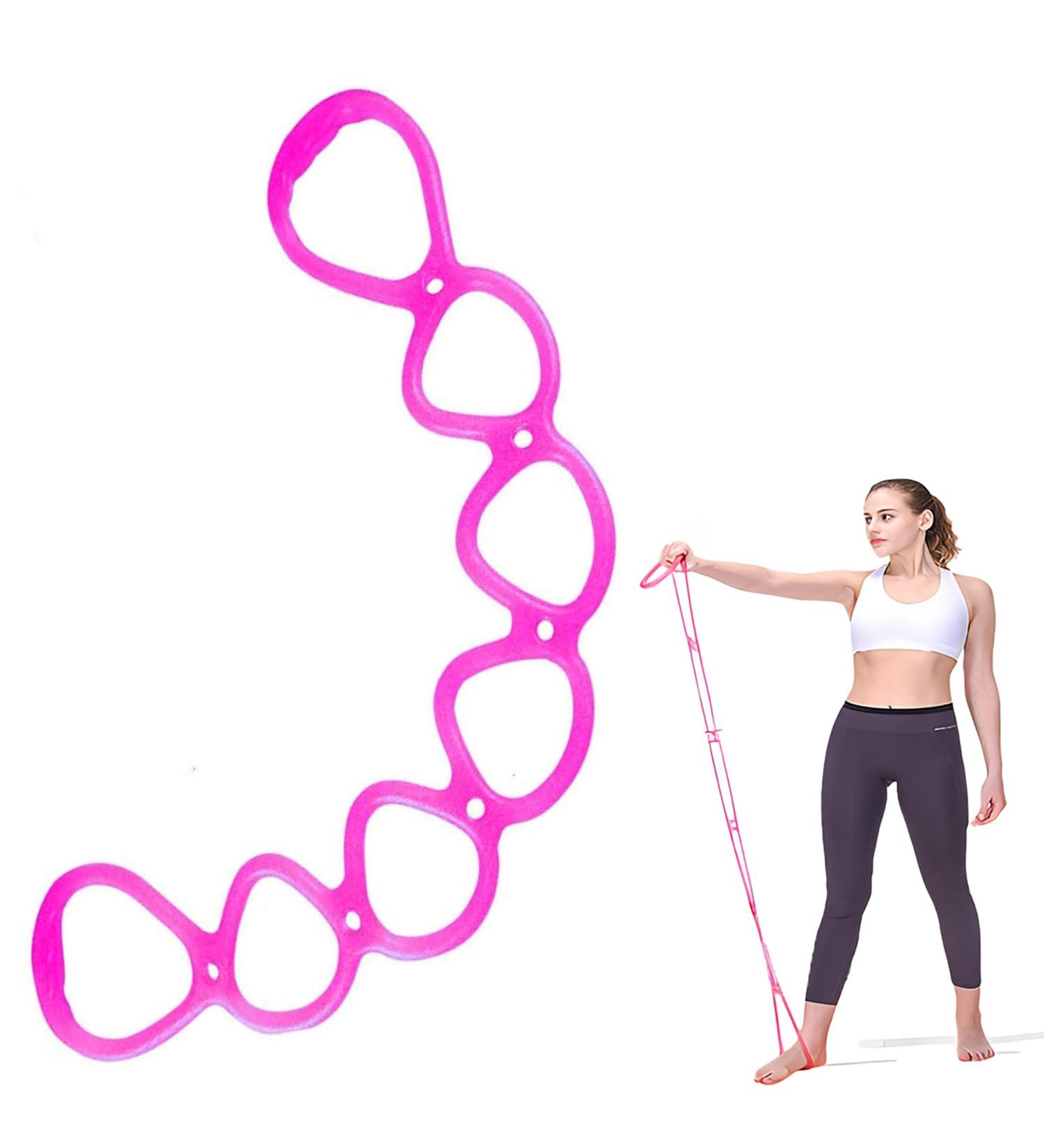 7 Rings Stretch Exercise Band - Yoga & Fitness Band for Home Workouts Physical Therapy | Pink Exercise Bands - Buy Online on GoSupps.com