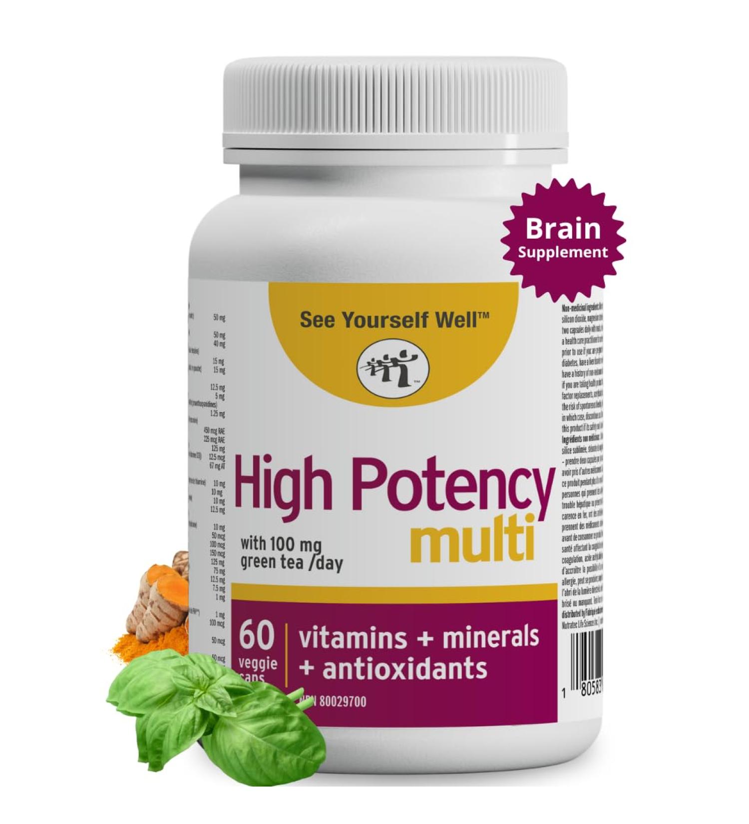High Potency: Brain Booster Supplement with Anti Aging Essentials. For Concentration Brain Fog Mental Alertness Focus Clarity & Memory Support. 30+ Vitamins & Minerals. By See Yourself Well 60ct 60 count (Pack of 1) - Buy Online on GoSupps.com