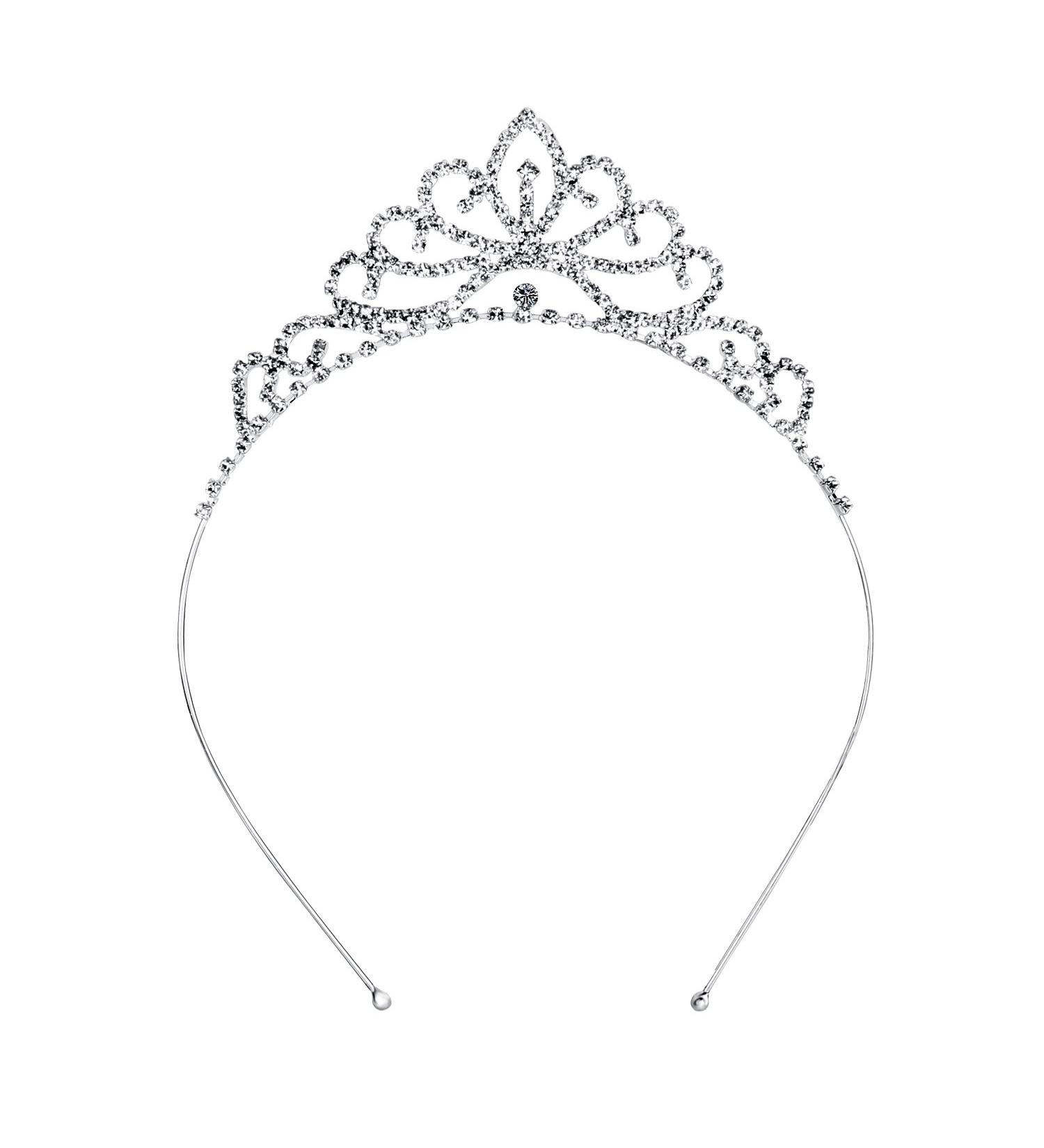OUFO Crystal Tiara for Girls - Silver Flower Girl Princess Crown for Birthday Party - Buy Online on GoSupps.com