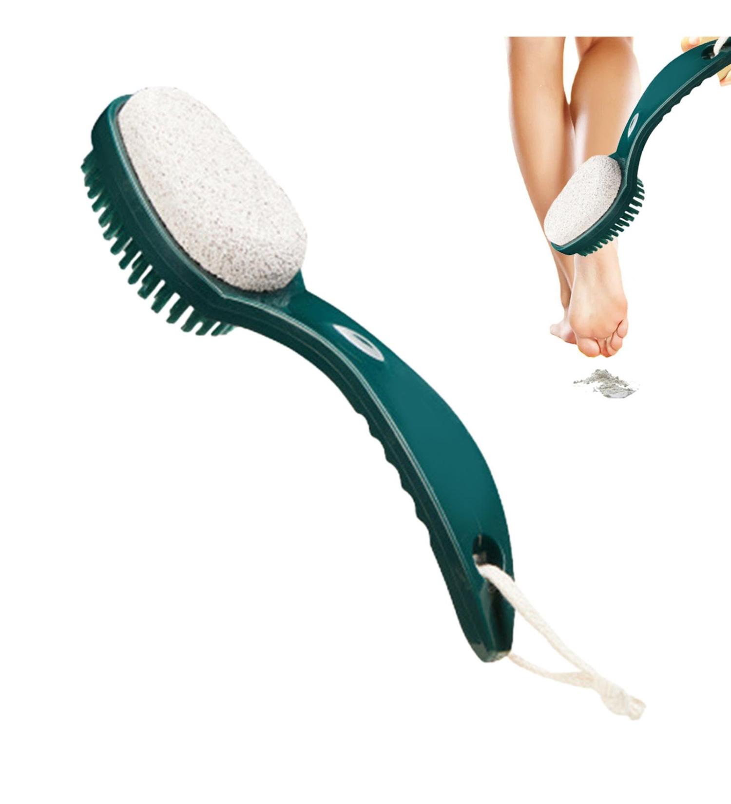 Anulely Foot Scrubber Brush 2 in 1 Multifunctional Foot Care Tools Comfortable Anti-Slip Bathroom Accessories Gentle Callus Remover for Feet Pumice Stone for Feet Green - Buy Online on GoSupps.com