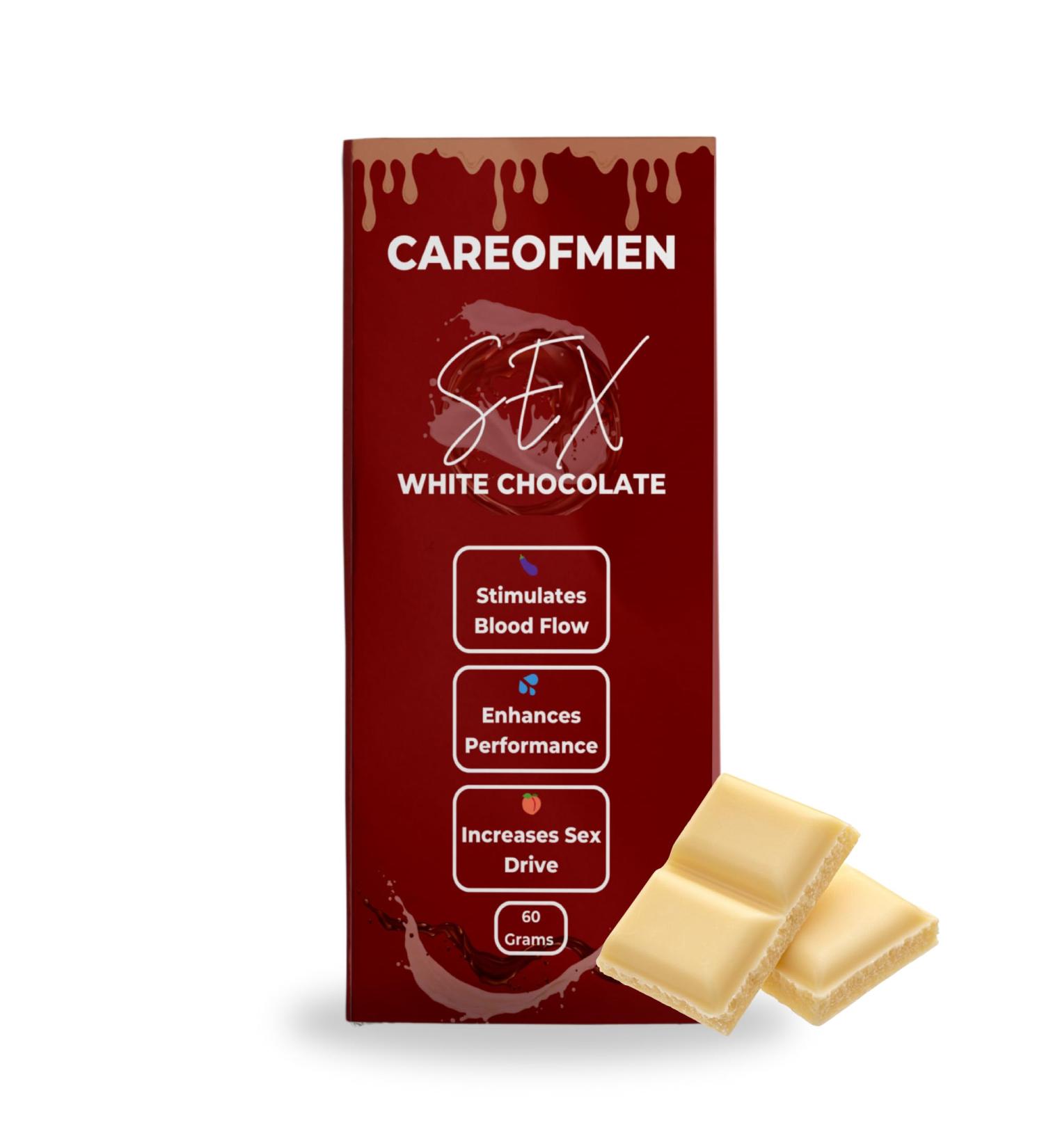 Careofmen White Chocolate Bar 60 Grams - Buy Online on GoSupps.com