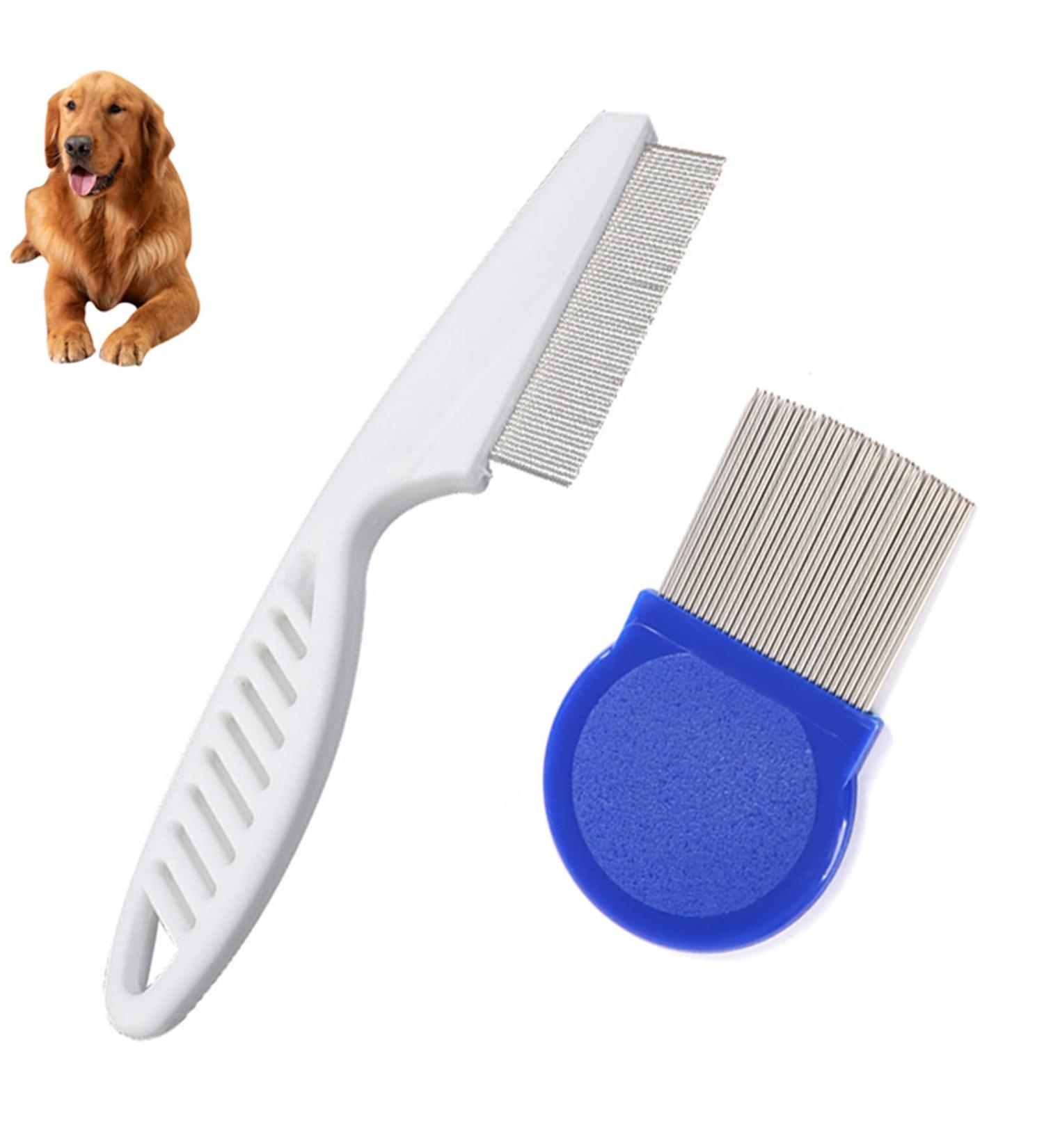 lumcov 2 Pieces Flea Comb for Cats Dogs Lice Combs Fine Tooth Comb Grooming Set Effective against Fleas and Ticks - Buy Online on GoSupps.com