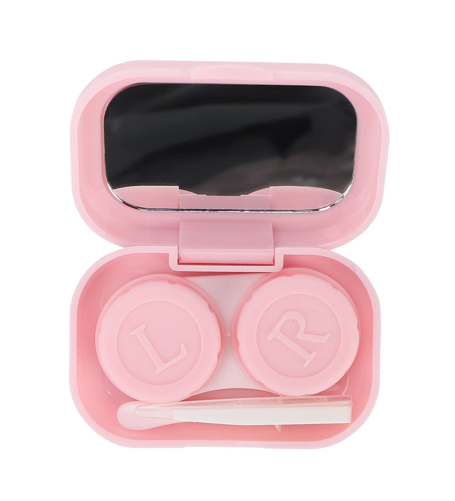 Mini Travel Contact Lens Container Set - Portable Pink Contact Lens Box with Tweezers for Outdoor & Office Use - Buy Online on GoSupps.com