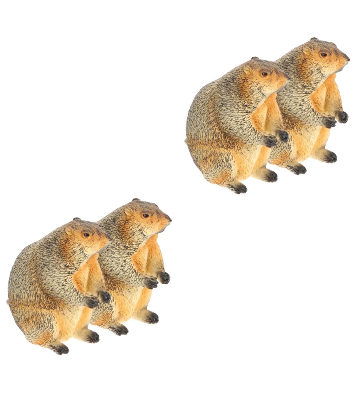 OUNONA 4 Pcs Animal Model Mini Resin Animals Decor Miniature Groundhog Figure Mini Figurine Mini Top Hat Groundhog Stuffed Animal Kids Toys Desk Trinkets Plastic Child Rabbit Bonsai As Shownx2pcs 6x6cmx2pcs - Buy Online on GoSupps.com