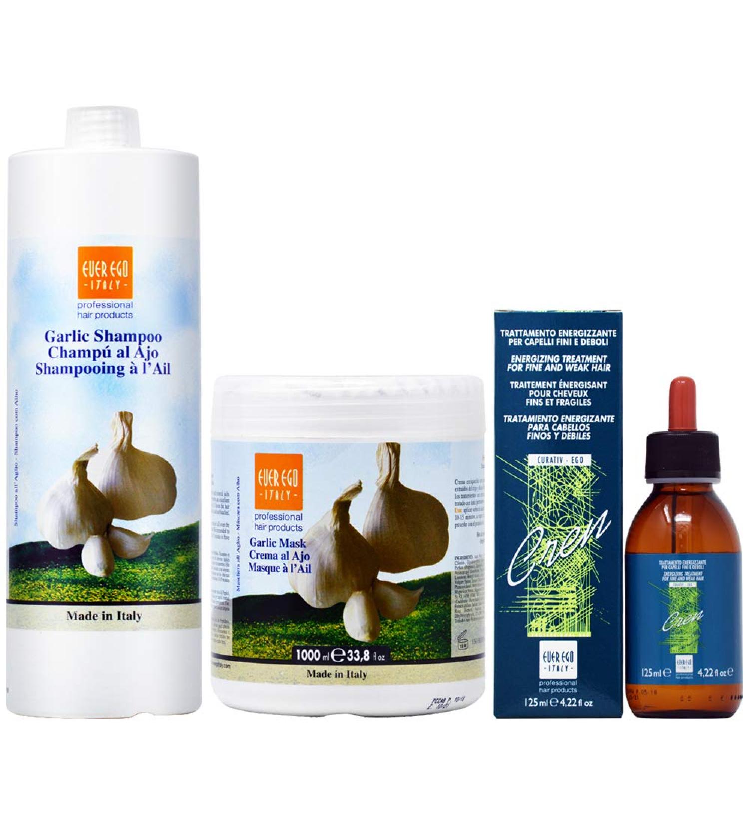 Ever Ego (former Alter Ego) Garlic Shampoo & Garlic Mask Treatment Plus A 1000ml & Cren Energizing Lotion 125ml