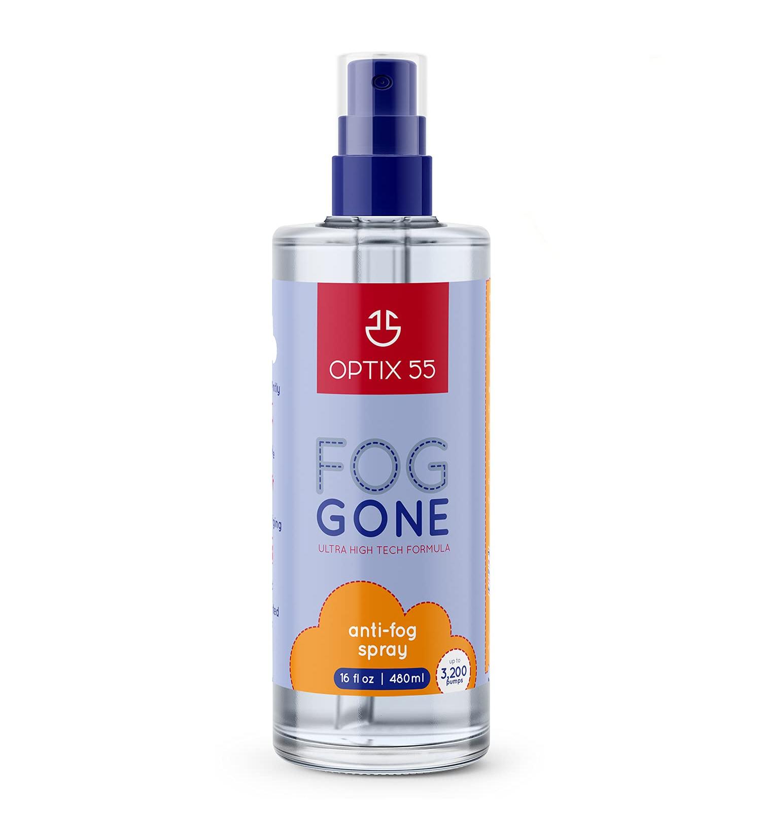 Optix 55 Anti-Fog Spray for Glasses & Lenses - Large 16 oz | Eyewear & Goggles Fog-Free Solution - Buy Online on GoSupps.com