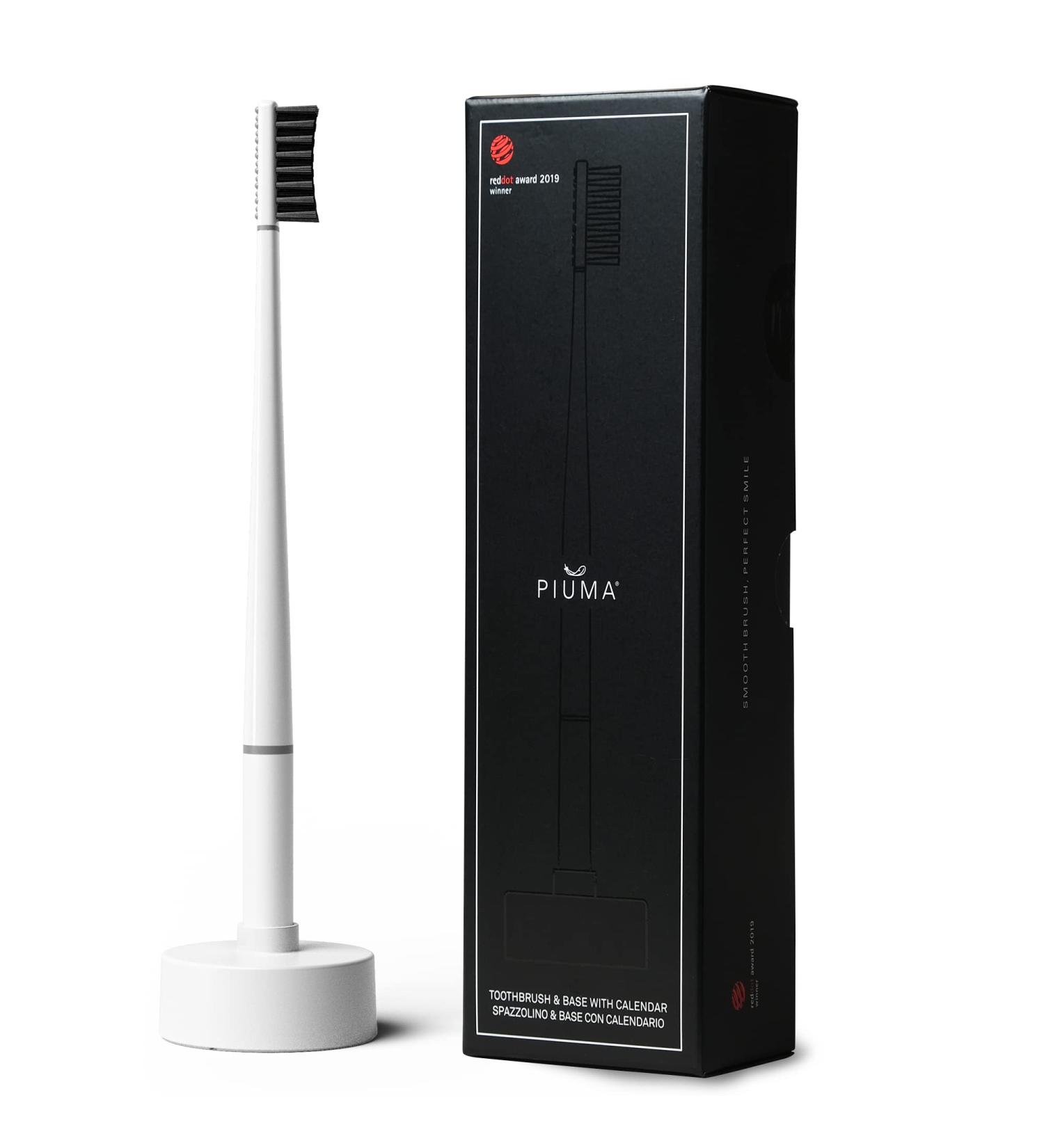Piuma Manual Toothbrush - Eco-Friendly & Innovative Design for Deep Dental Care | Recyclable Made in Italy - Buy Online on GoSupps.com