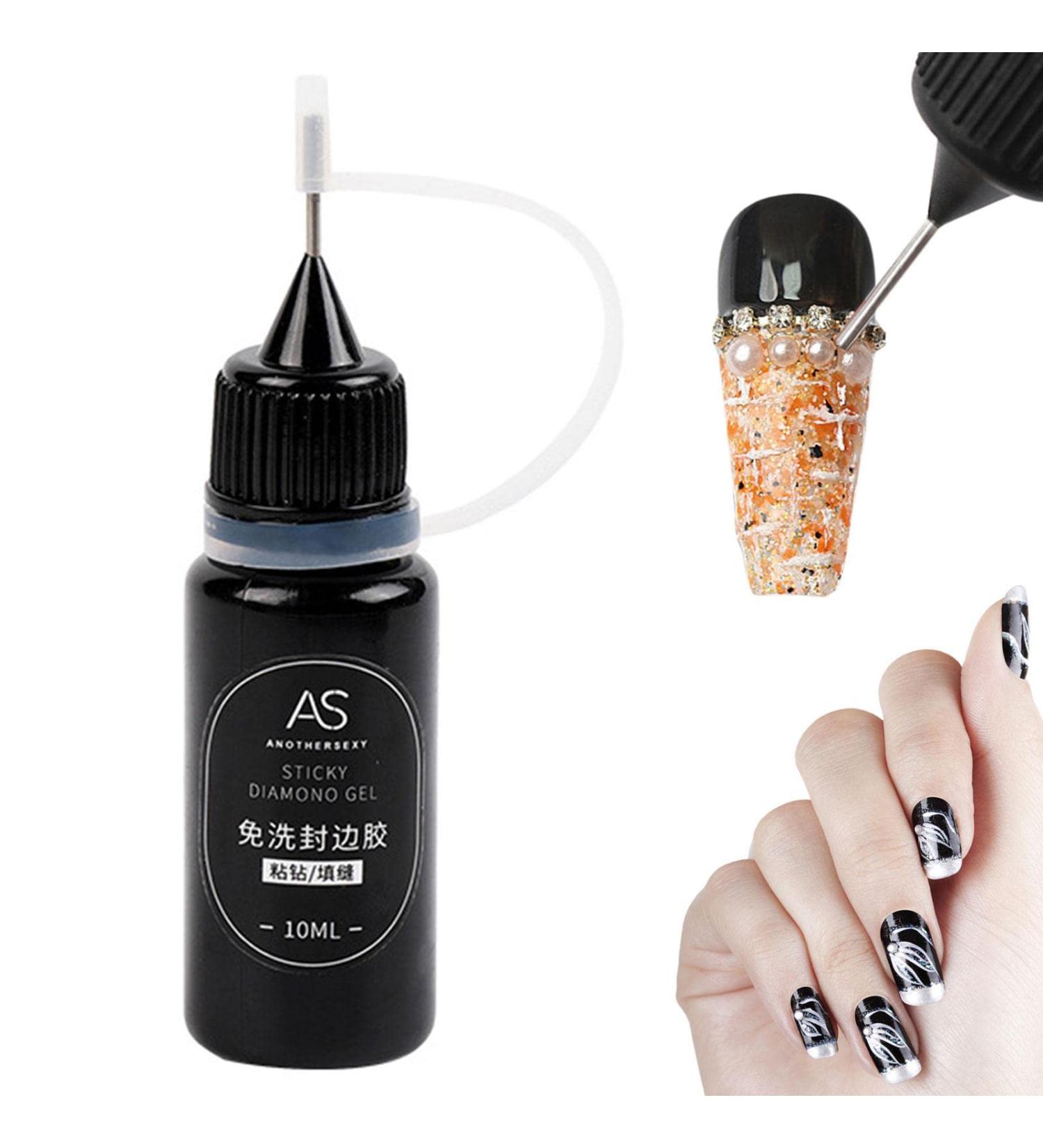Rhinestone Glue for Nails Clear Nail Gem Glue Precision - No Wipe Adhesive Filler Sealing Glue for Gems Diamonds Jewelry Gel Nail Polish Decoration Nanyaciv - Buy Online on GoSupps.com
